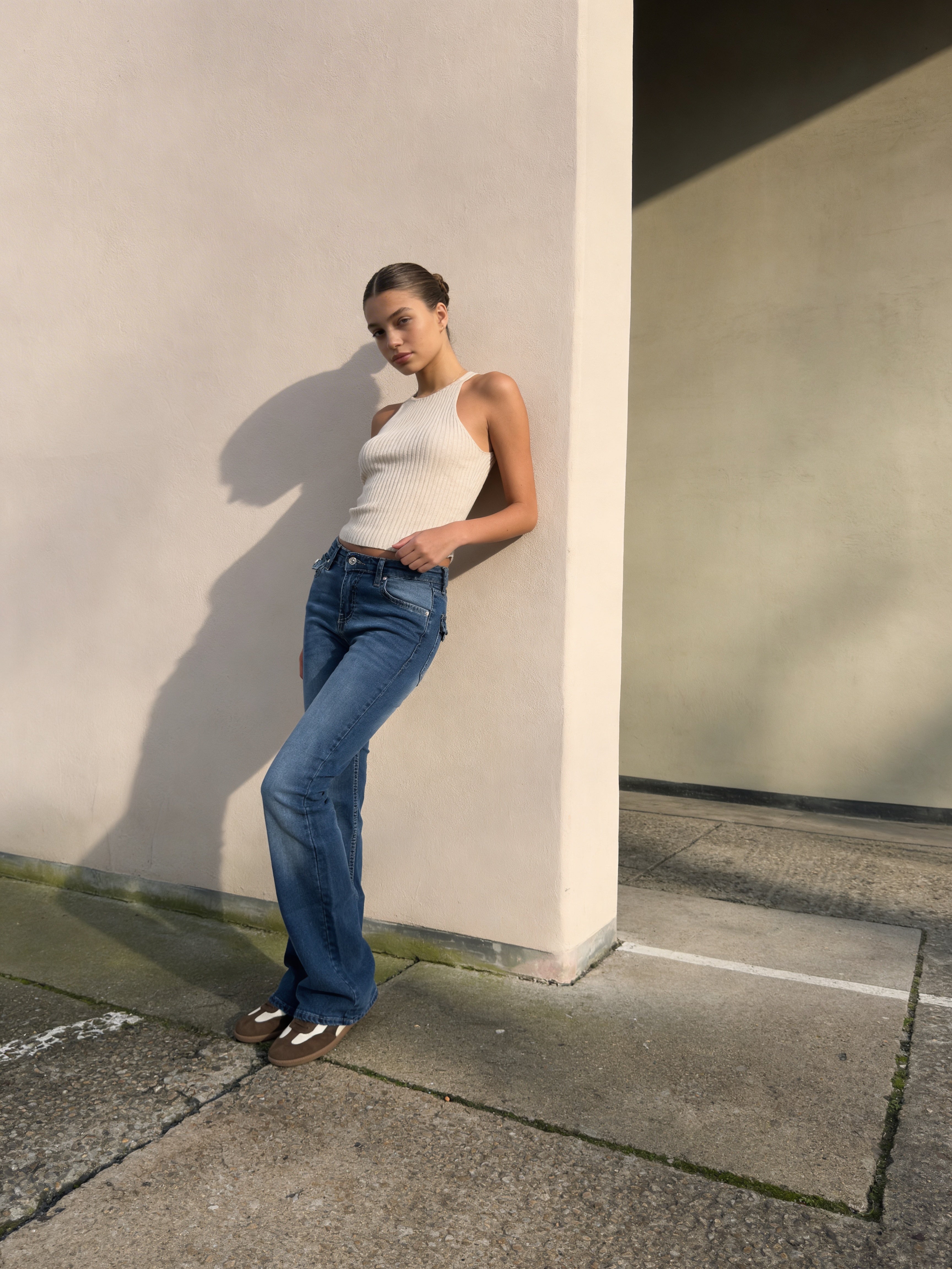 Flare Flap pocket , low waist Marine Blue jeans Flare CIZARO - Cizaro Jeans