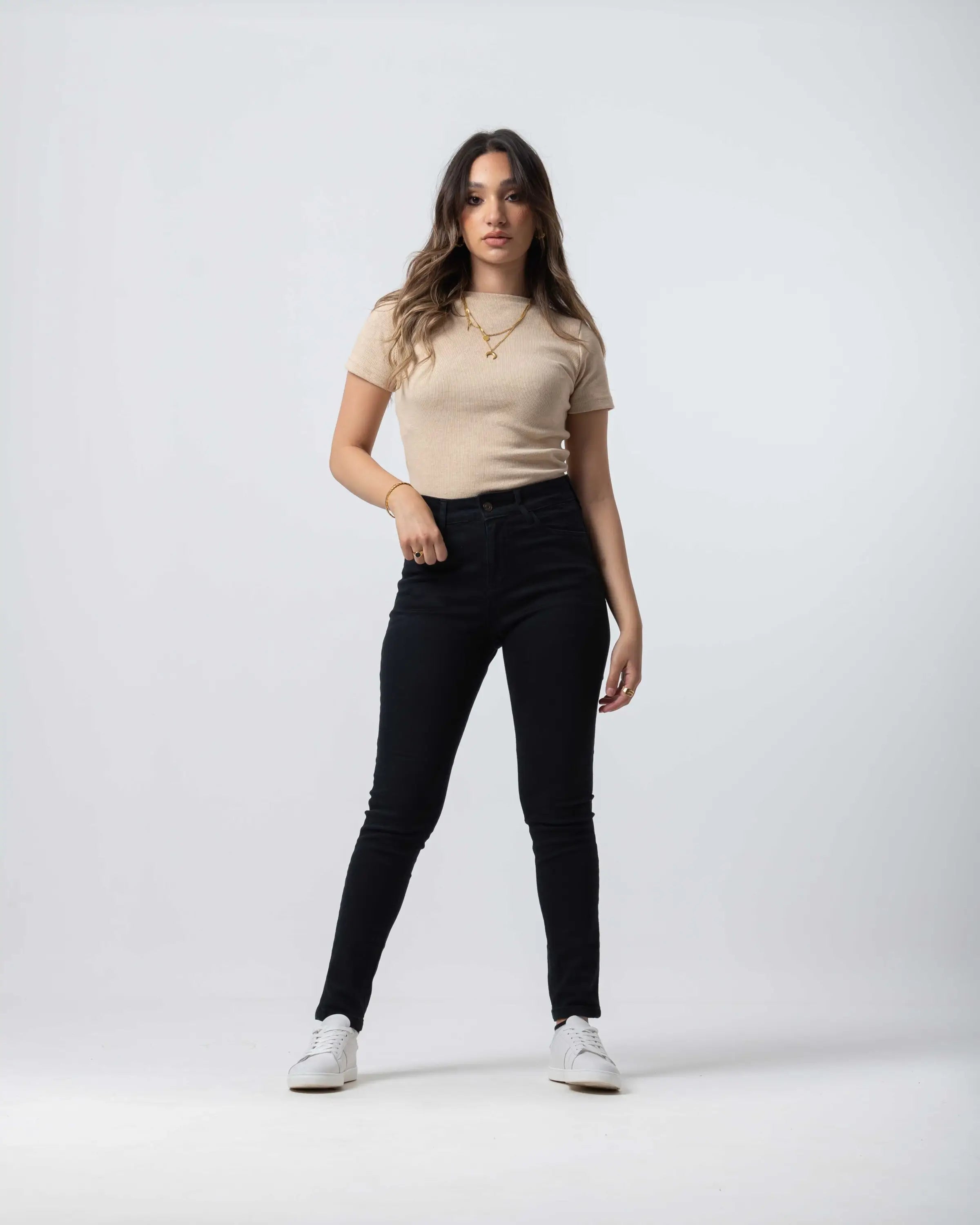 High-Waist Black Gabardine Skinny Pants. Skinny CIZARO 36 - Cizaro Jeans