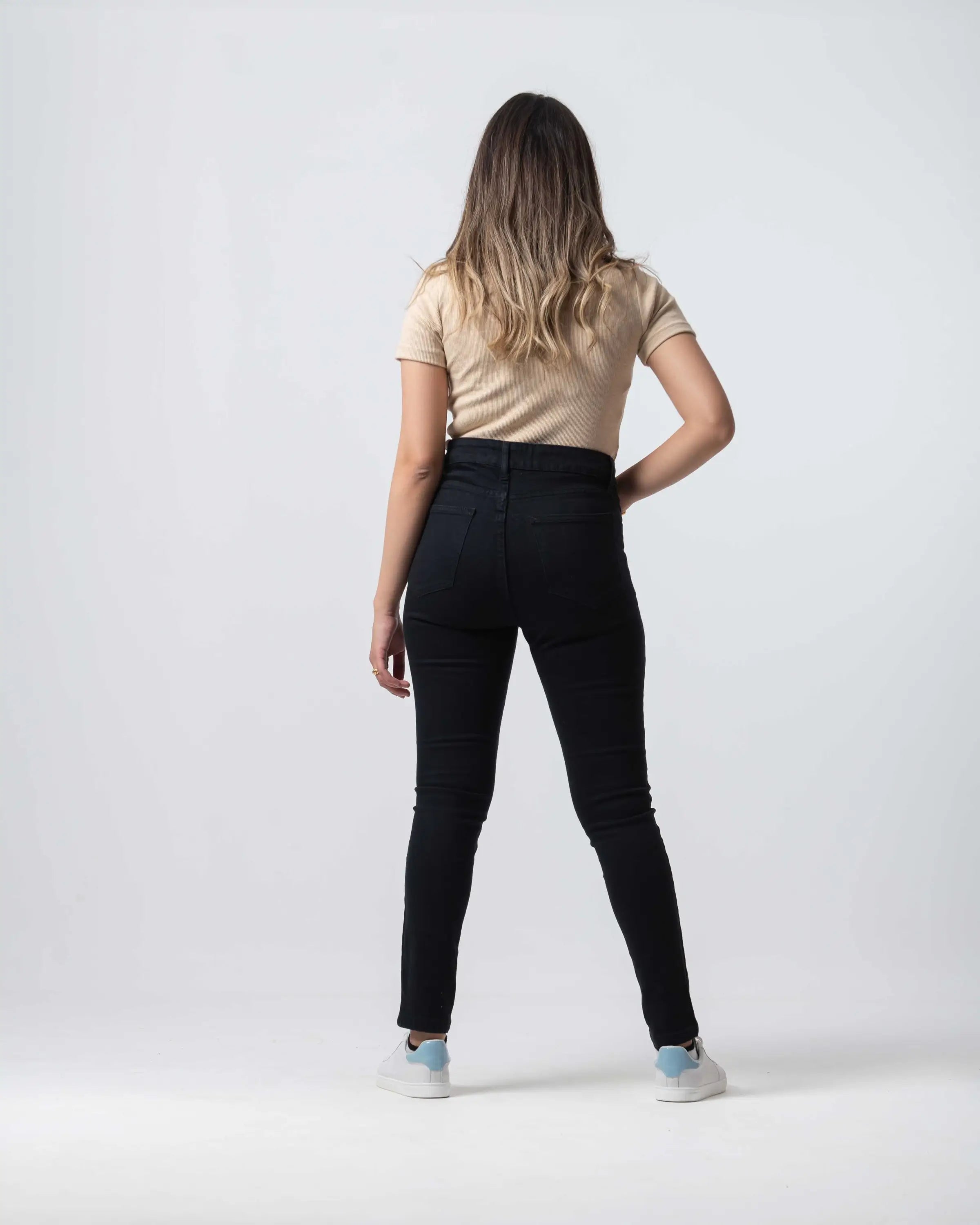High-Waist Black Gabardine Skinny Pants. Skinny CIZARO - Cizaro Jeans
