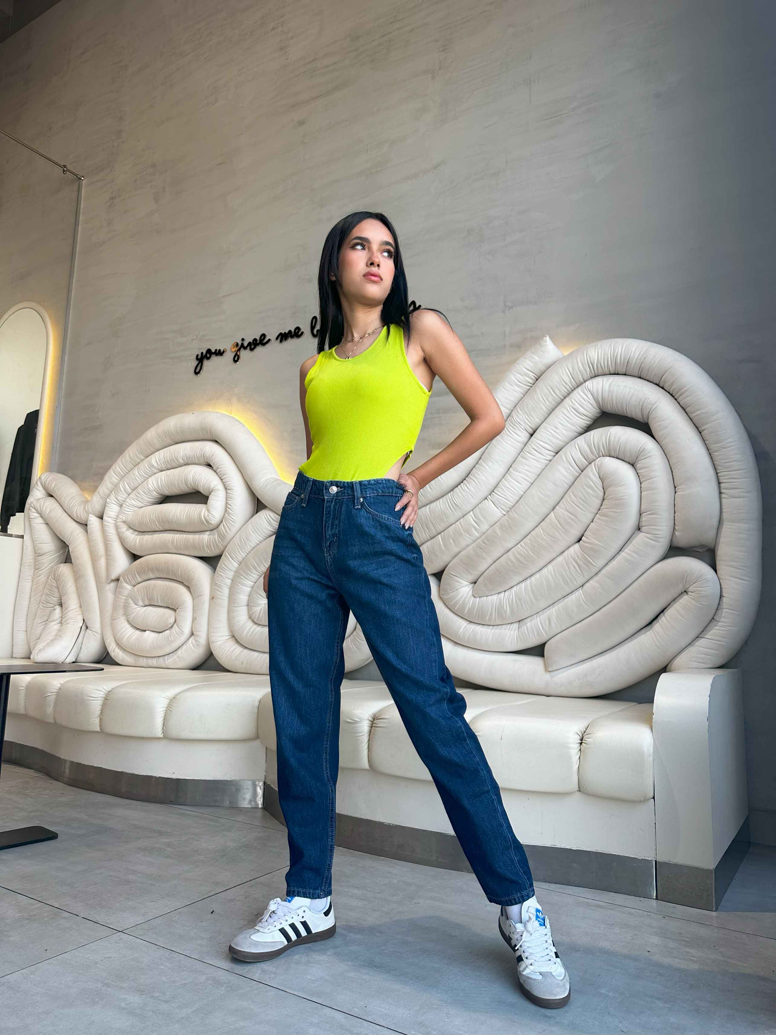 Mom Fit - Navy Blue MOM FIT JEANS CIZARO - Cizaro Jeans