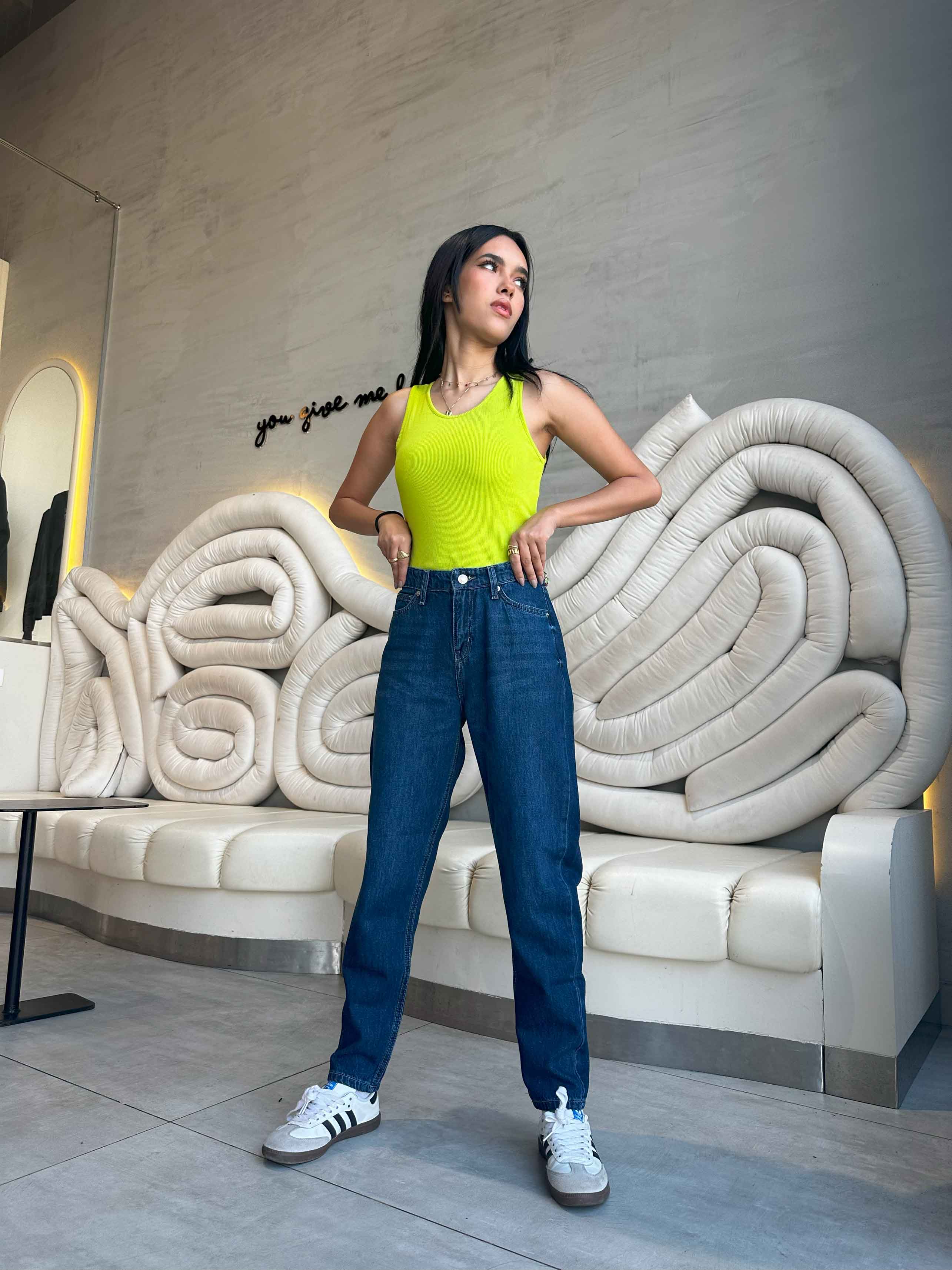 Mom Fit - Navy Blue MOM FIT JEANS CIZARO - Cizaro Jeans