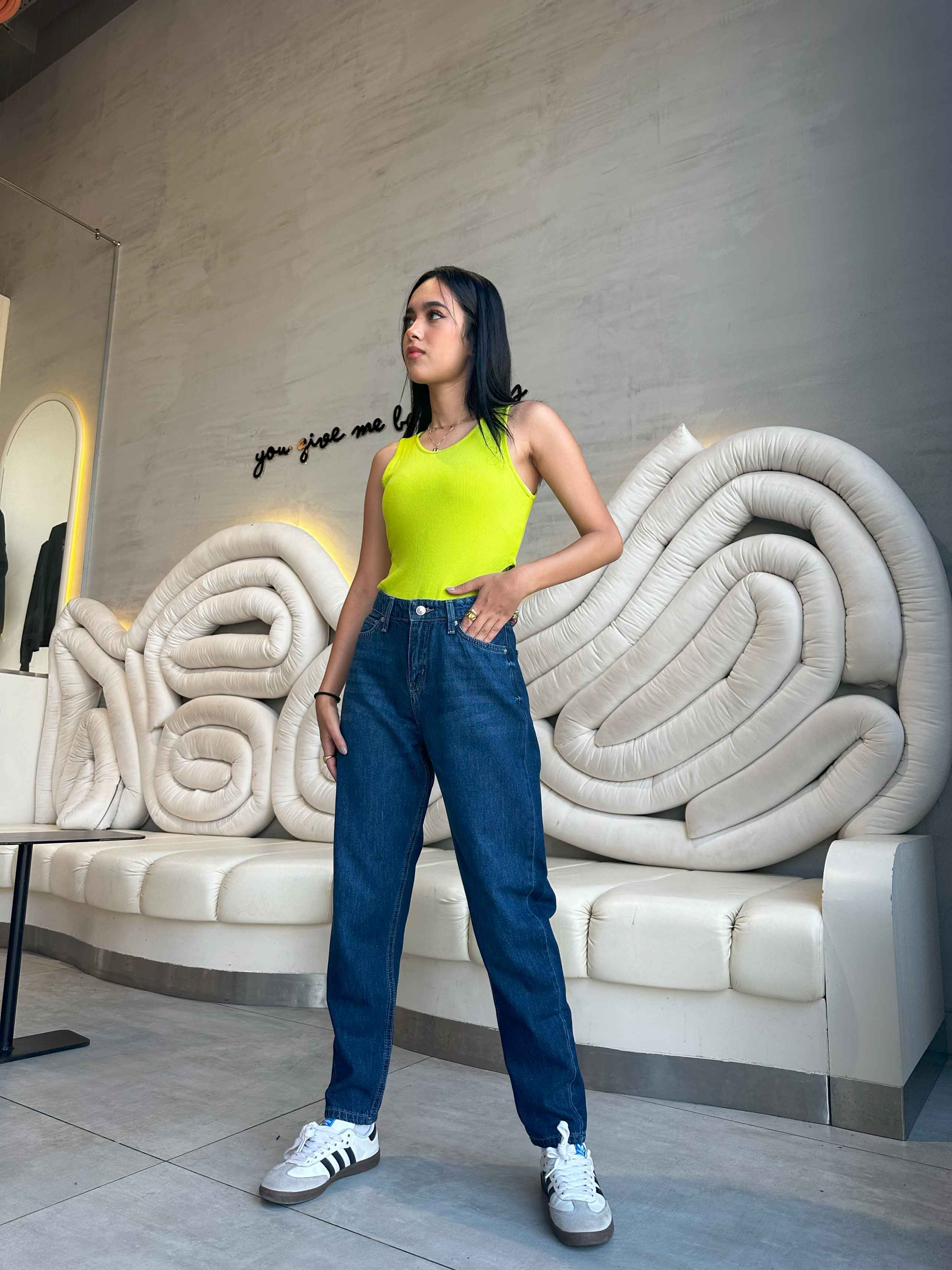 Mom Fit - Navy Blue MOM FIT JEANS CIZARO - Cizaro Jeans