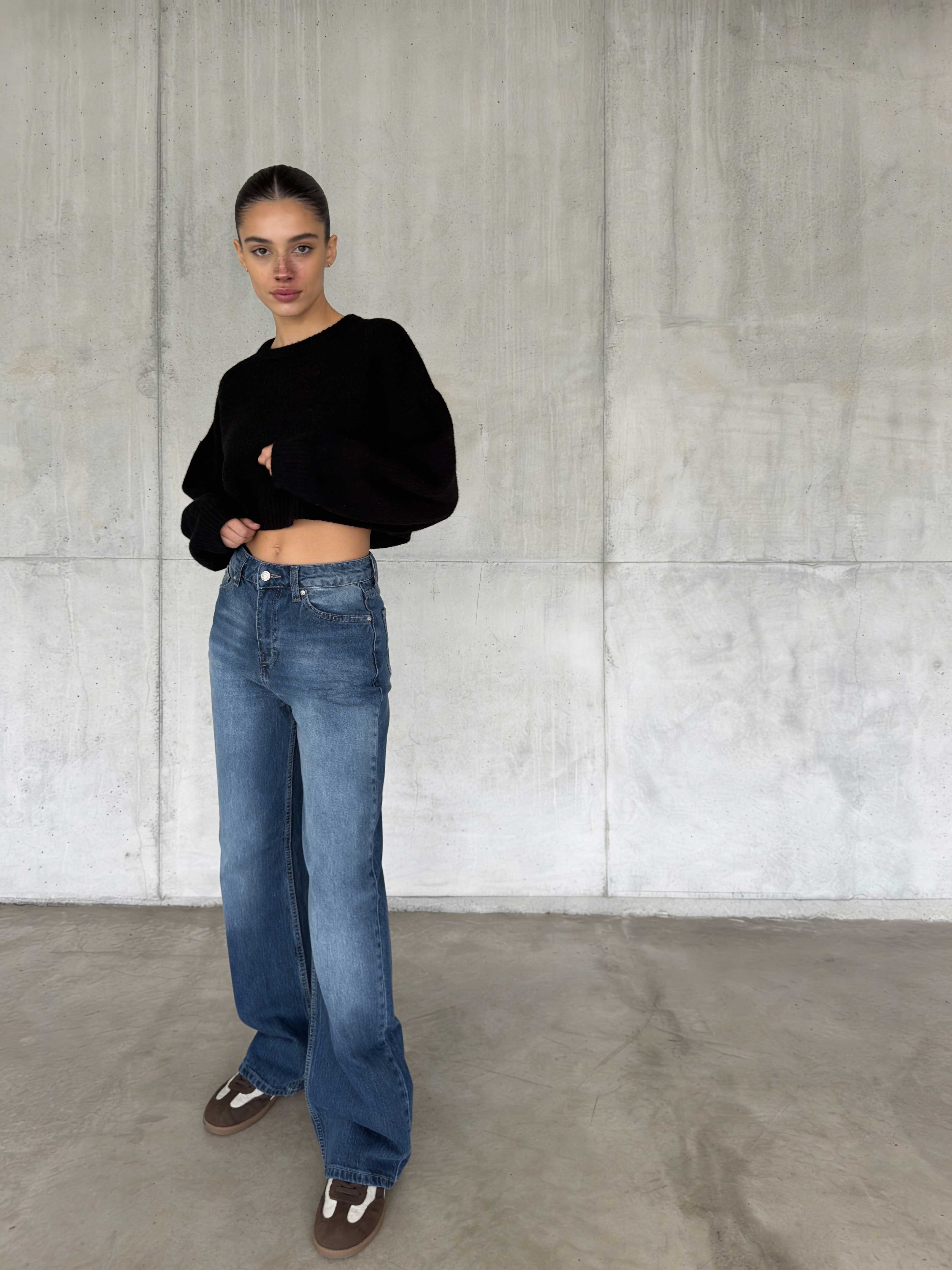 Ultra Comfort Wide Leg High-Waist â Ocean Blue Jeans