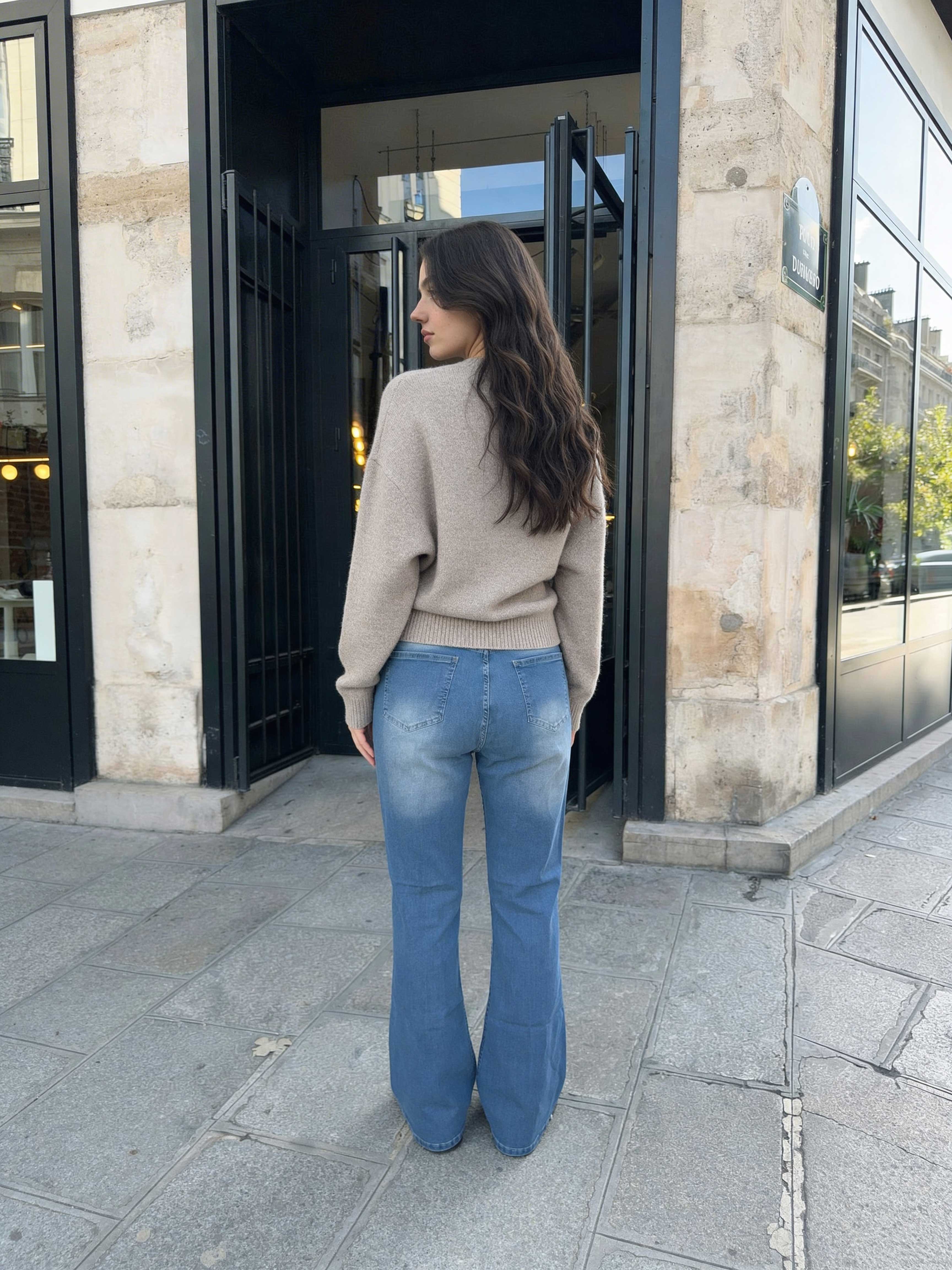 Flare – High-Waist Mid Blue Jeans flare CIZARO - Cizaro Jeans