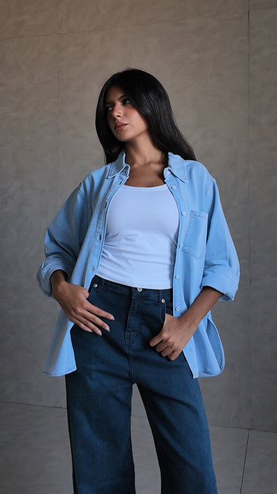Denim Shirt Light blue jeans Shirt CIZARO - Cizaro Jeans