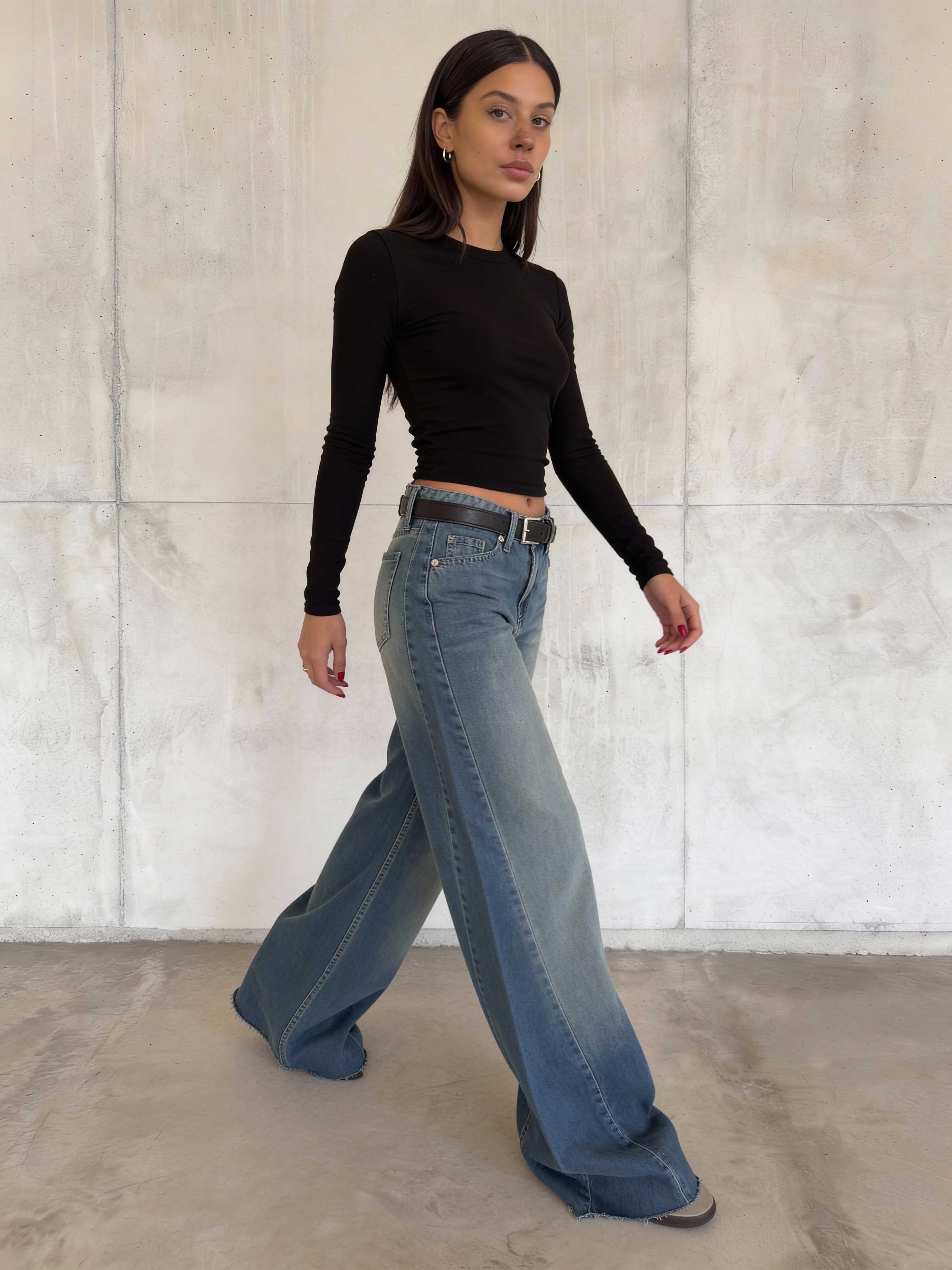 Super Baggy – Mid-Rise Mid Vintage Blue Jeans super baggy CIZARO - Cizaro Jeans