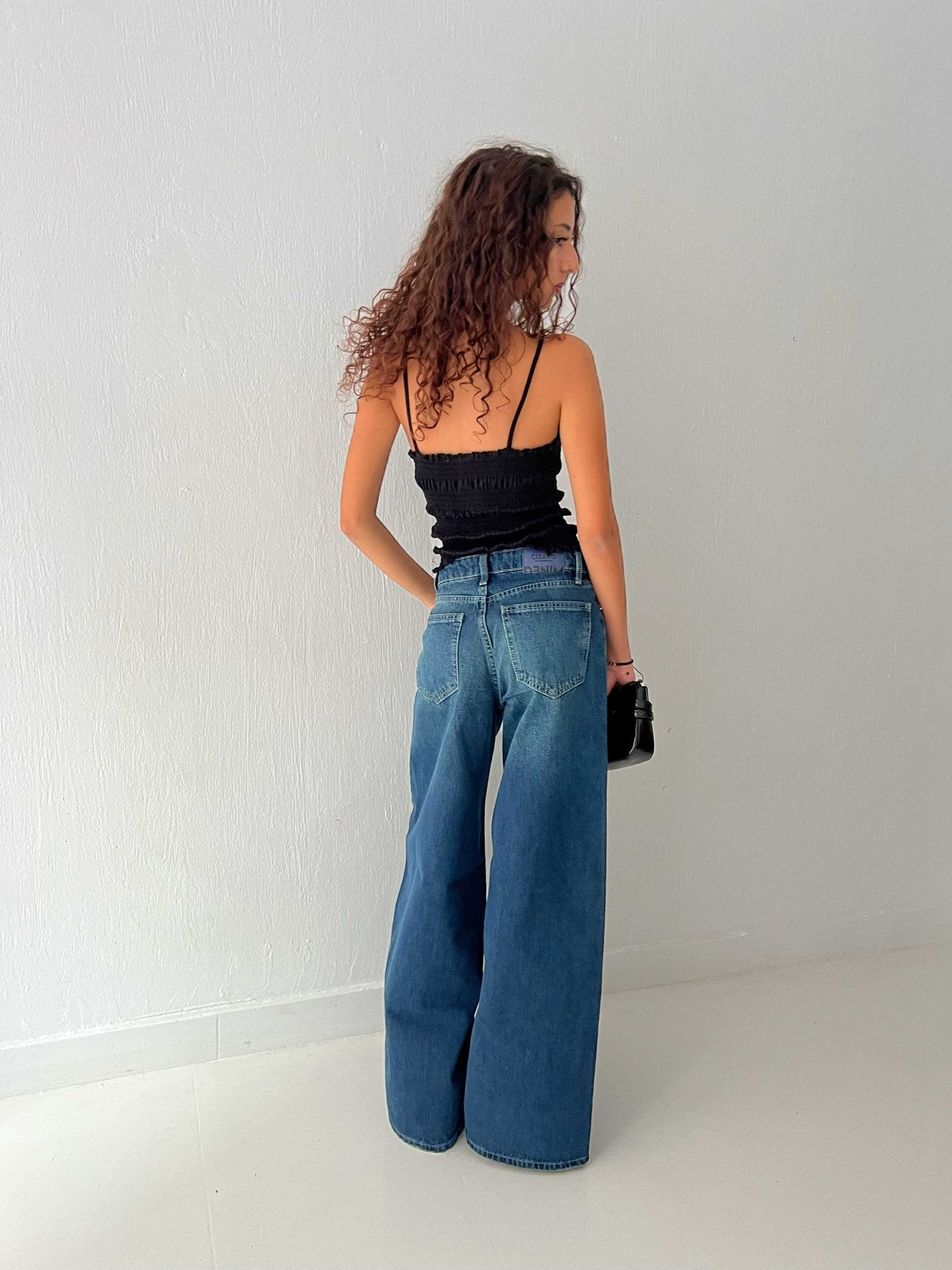 Loose Baggy – Mid Rise Deep Vintage Green Jeans baggy CIZARO - Cizaro Jeans