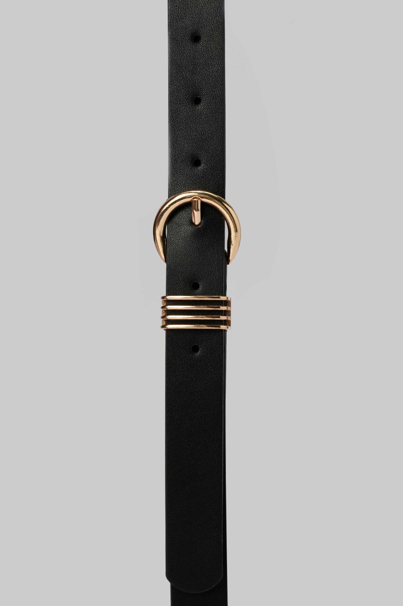 Belt | Black with Gold Buckle & Triple Loop Detail BELT CZBELT - Cizaro Jeans