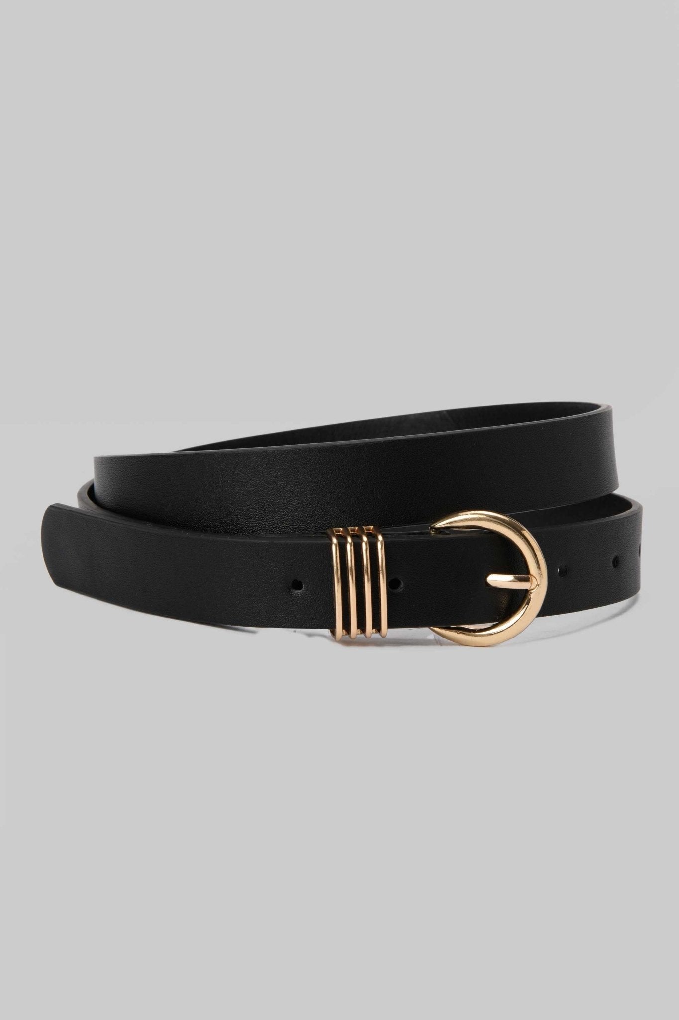 Belt | Black with Gold Buckle & Triple Loop Detail BELT CZBELT - Cizaro Jeans