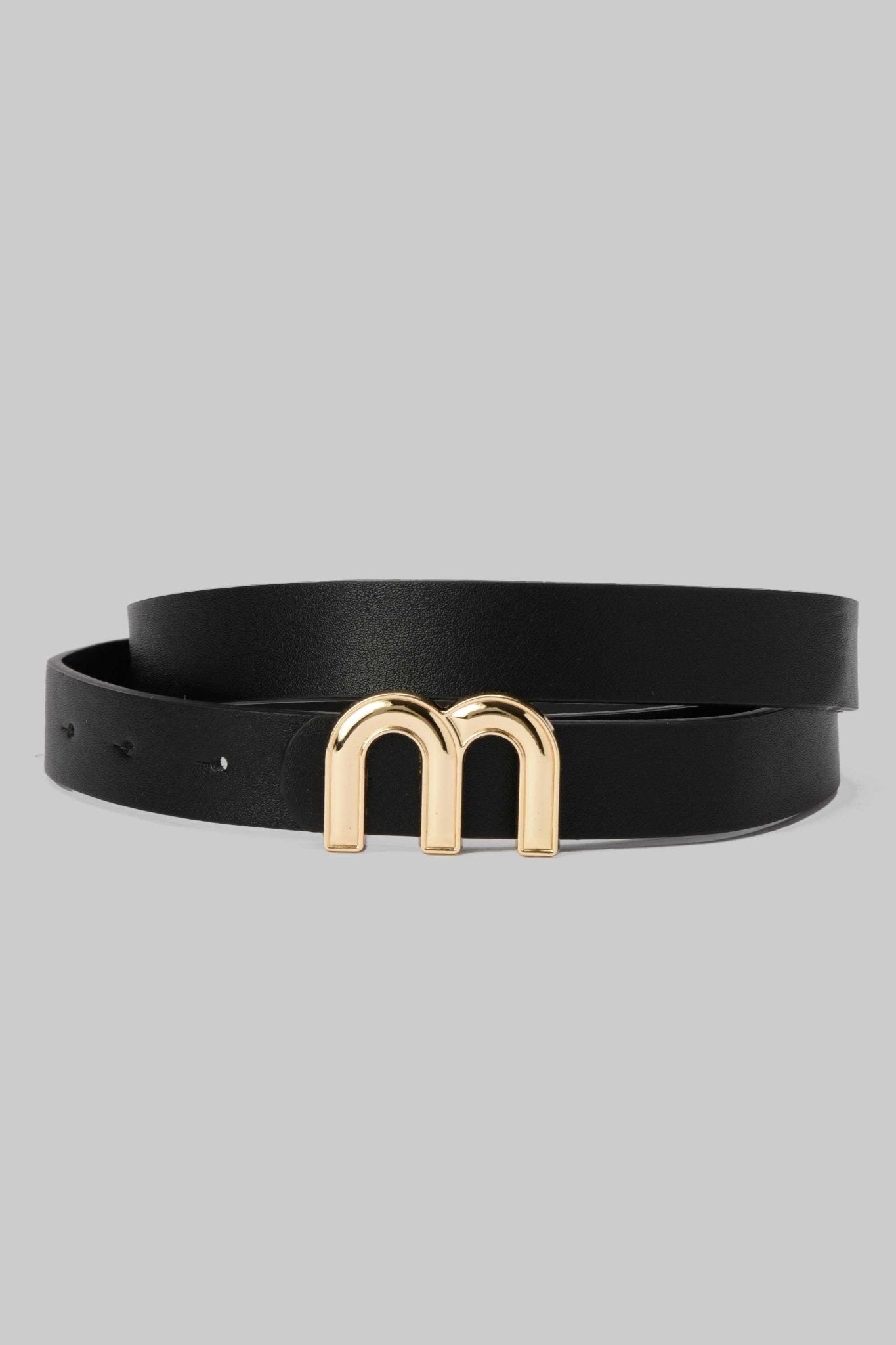 Belt | Classic Black with Gold M Buckle – Bold Minimalism BELT CZBELT - Cizaro Jeans