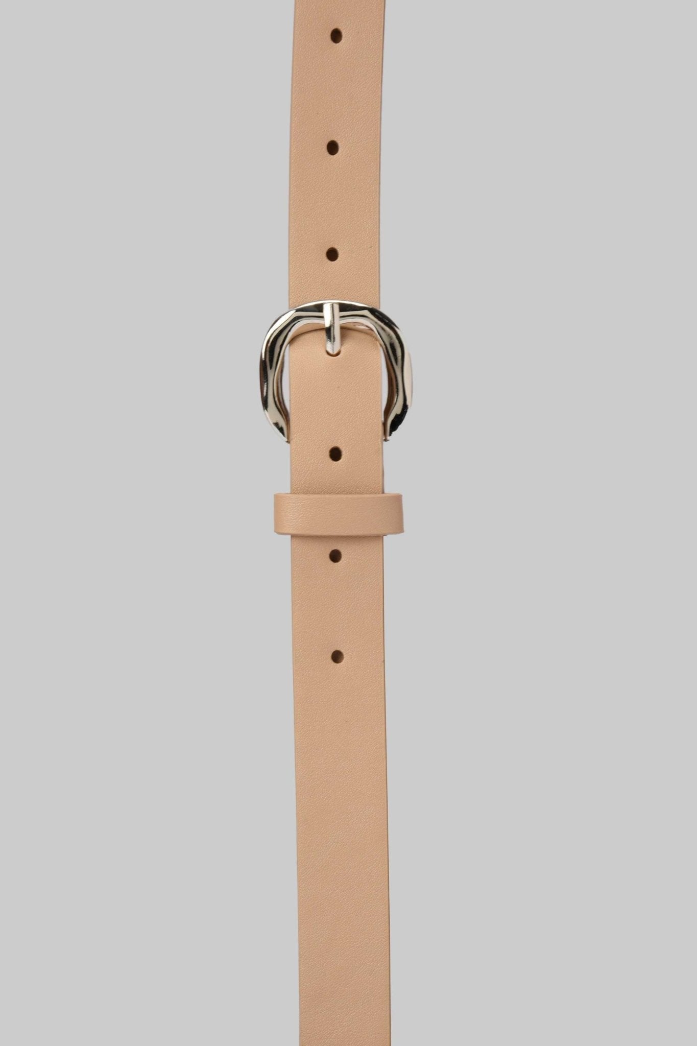 Belt | Beige with Curved Silver Buckle BELT CZBELT - Cizaro Jeans