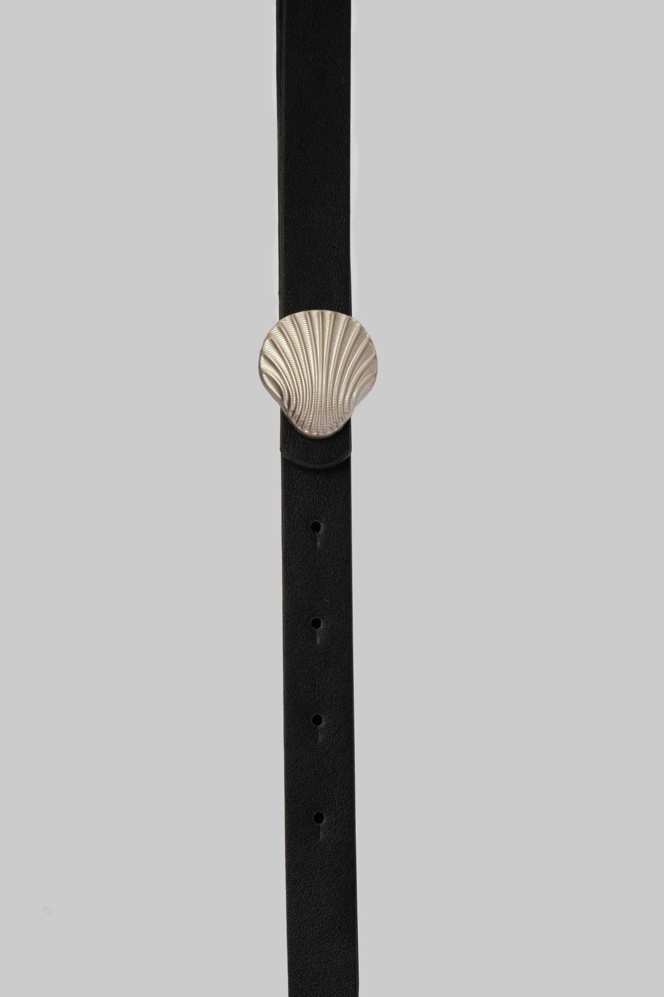 Belt | Black with Silver Shell Buckle BELT CZBELT - Cizaro Jeans
