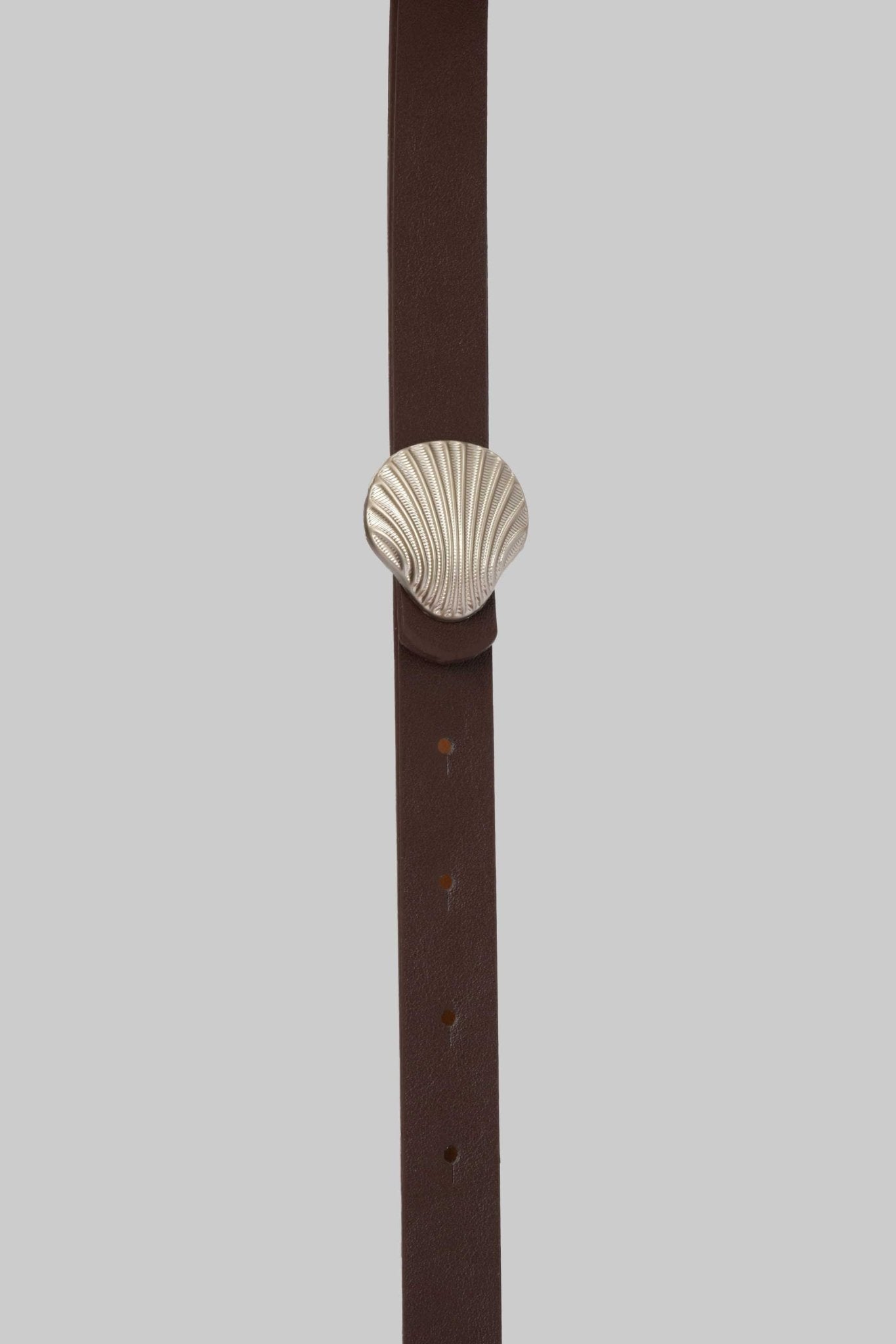 Belt | Dark Brown with Silver Shell Buckle BELT CZBELT - Cizaro Jeans