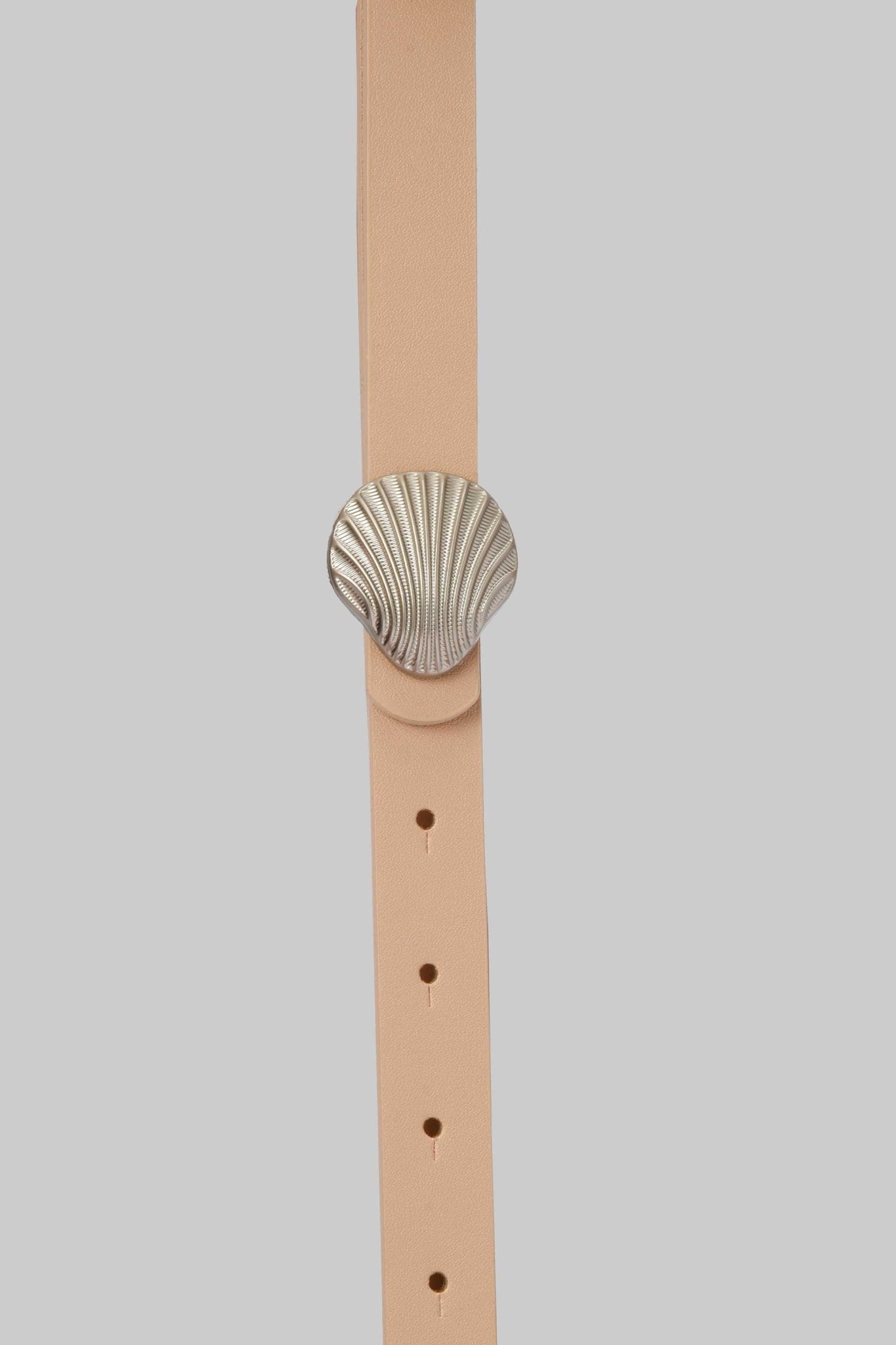 Belt | Beige with Silver Shell Buckle BELT CZBELT - Cizaro Jeans