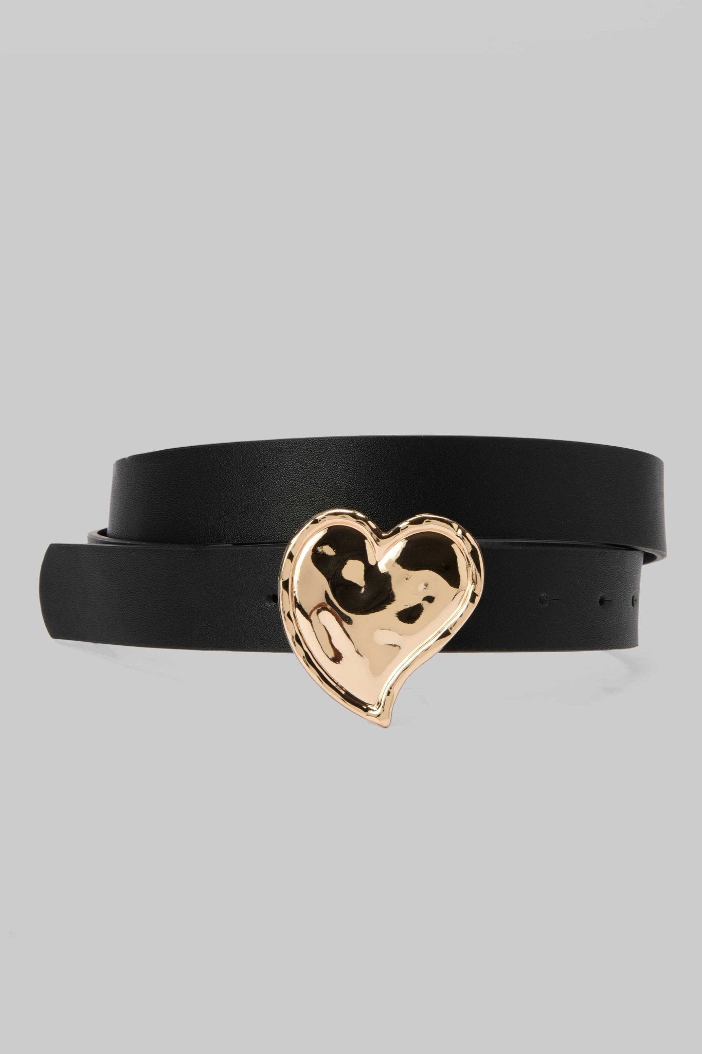 Belt | Black with Gold Heart Buckle BELT CZBELT - Cizaro Jeans