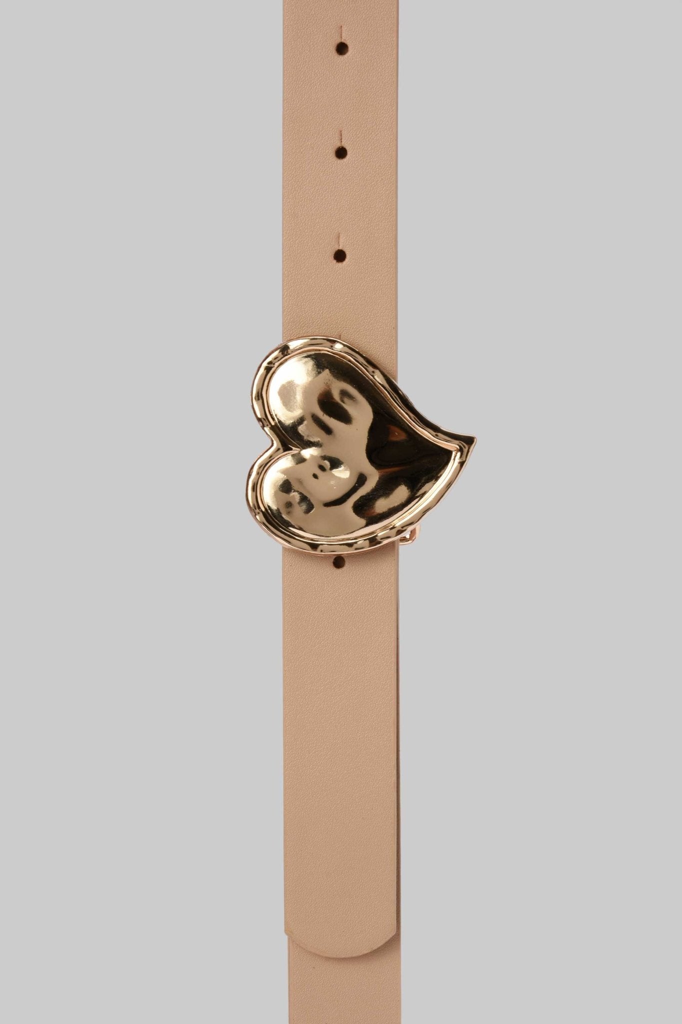 Belt | Beige with Gold Heart Buckle BELT CZBELT - Cizaro Jeans