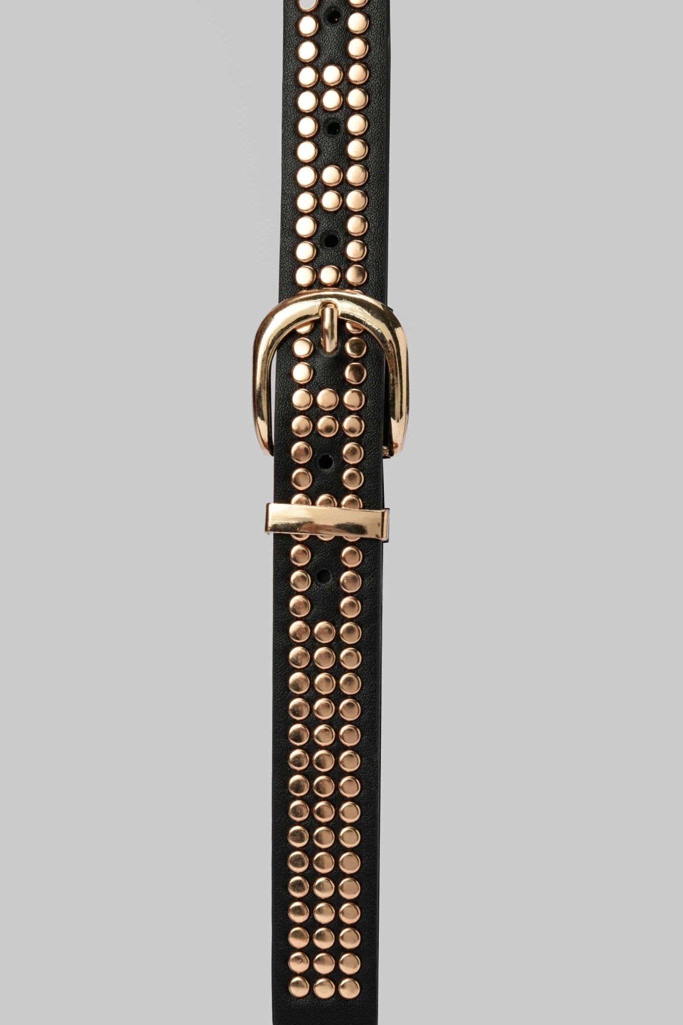 Belt | Black Studded Design with Gold Buckle - Glam Style BELT CZBELT - Cizaro Jeans
