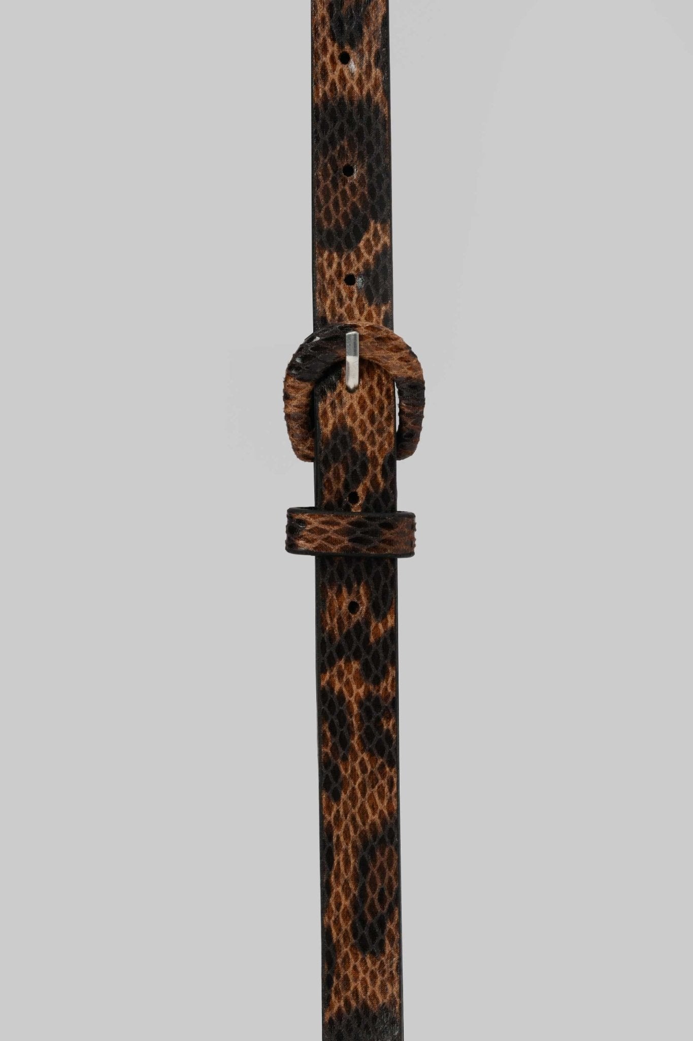 Belt | Brown Animal Print Faux Snakeskin with Covered Buckle BELT CZBELT - Cizaro Jeans