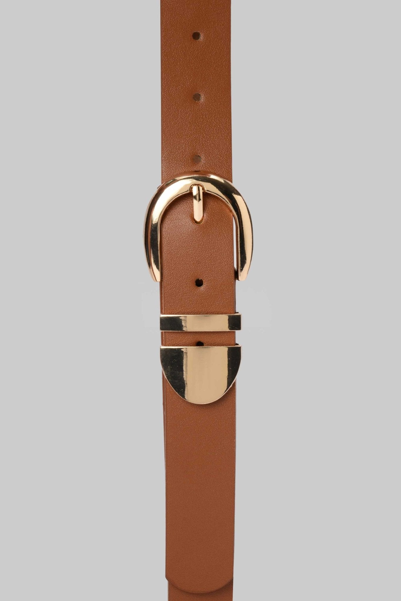 Belt | Caramel Tan with Golden Rounded Buckle BELT CZBELT - Cizaro Jeans