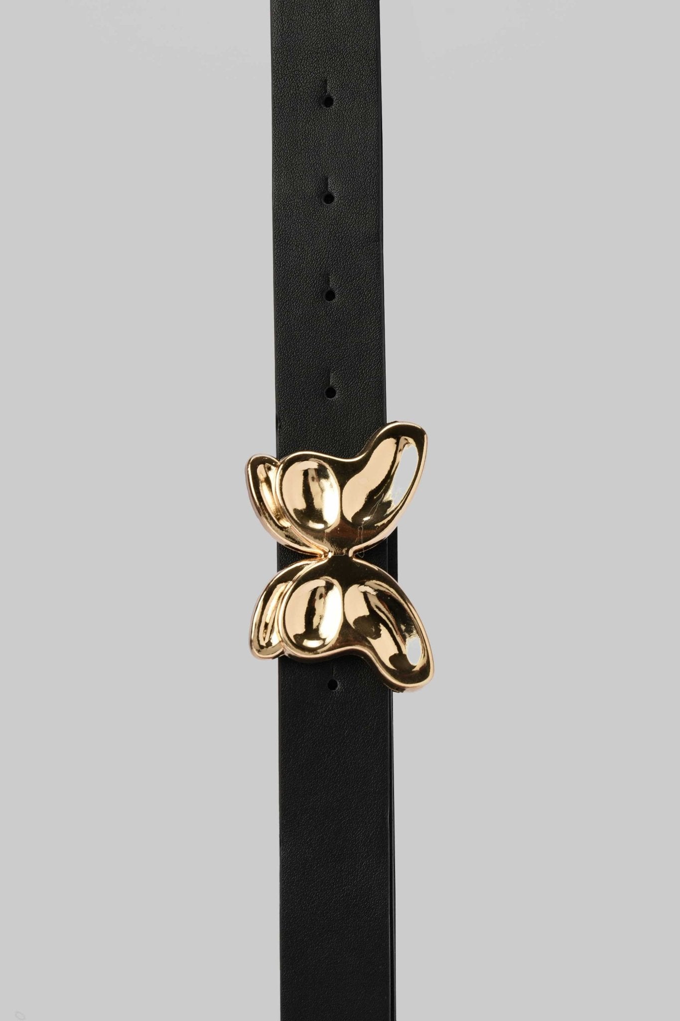 Belt | Black with Gold Butterfly Buckle Mom-Fit CZBELT - Cizaro Jeans