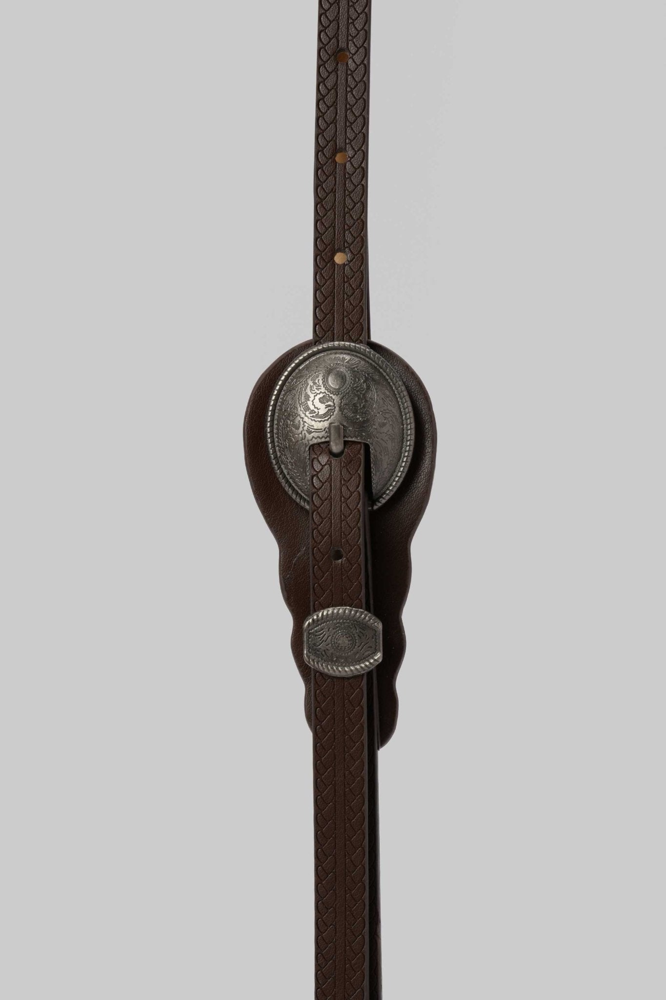 Belt | Dark Brown Western Engraved Silver Buckle Belt CZBELT - Cizaro Jeans