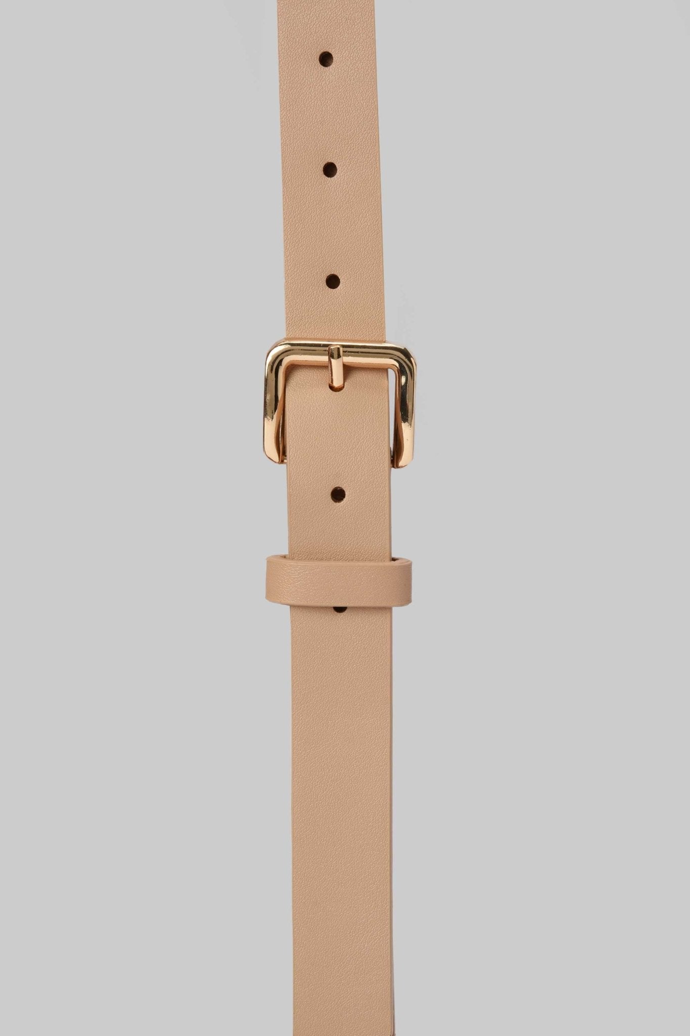 Belt | Nude Faux Leather with Gold Classic Buckle BELT CZBELT - Cizaro Jeans