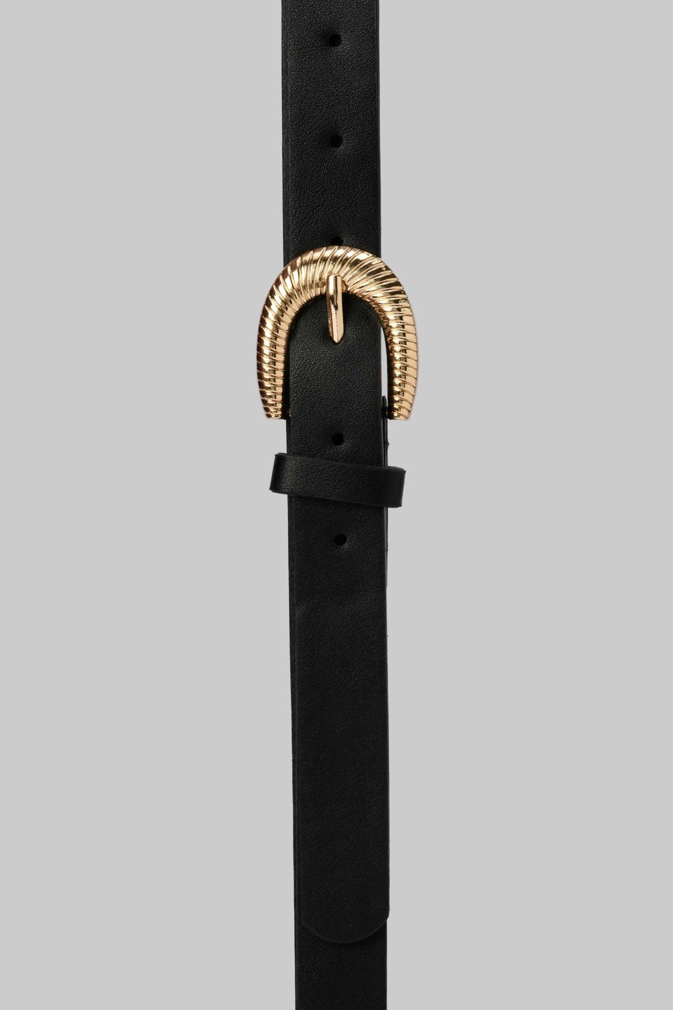 Belt | Black with Textured Gold Buckle Mom-Fit CZBELT - Cizaro Jeans