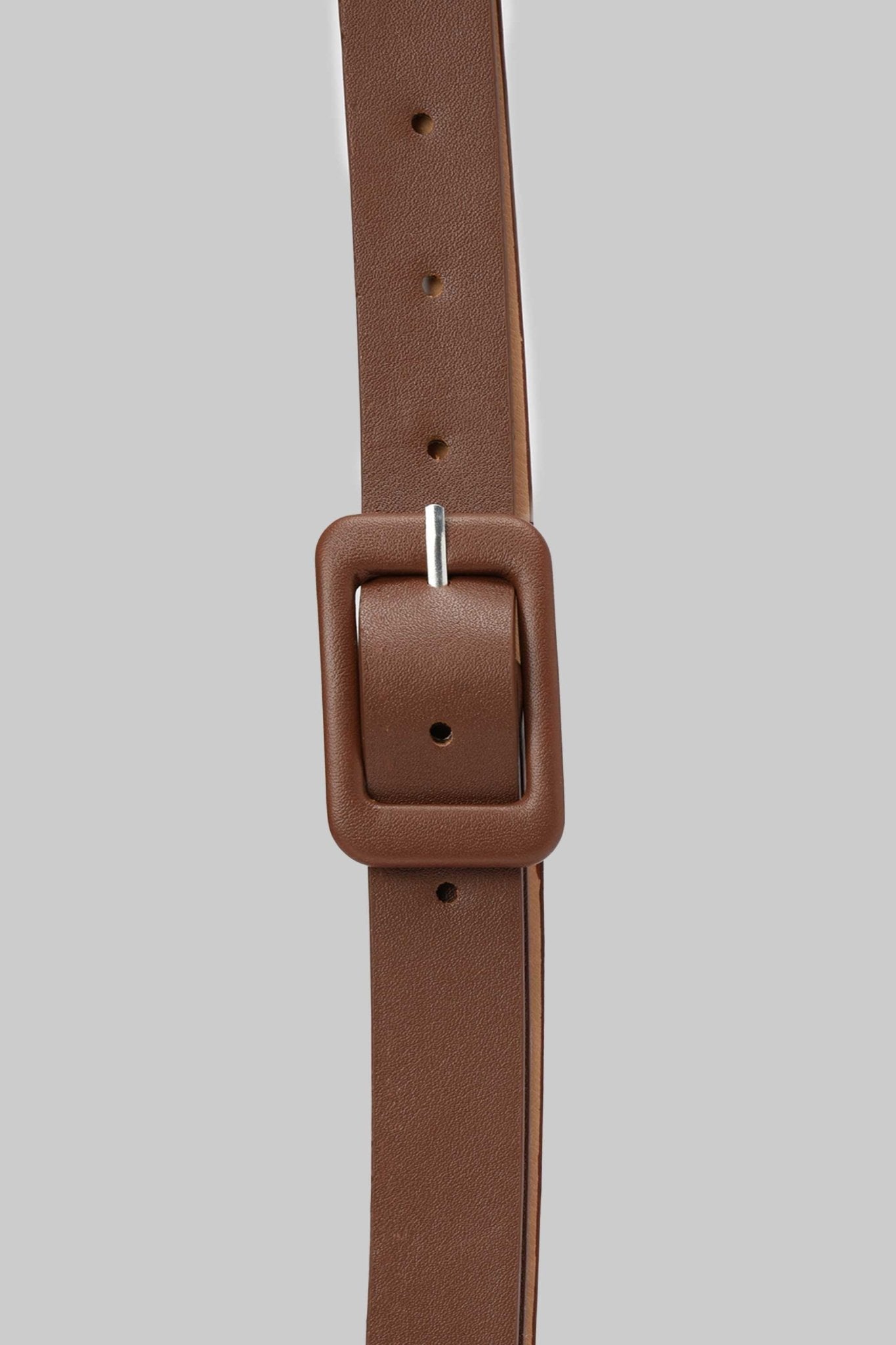 Belt | Brown Faux Leather with Covered Square Buckle BELT CZBELT - Cizaro Jeans
