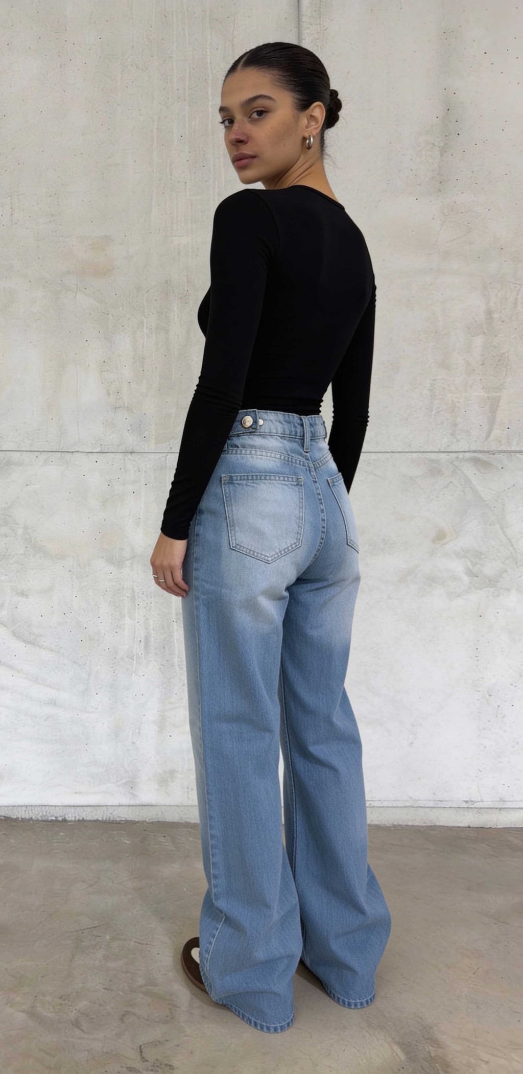 Baggy – High-Waist Flex Waist Bright Blue Jeans Baggy CIZARO - Cizaro Jeans