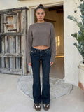Flare – Low-Waist Deep Vintage Blue Jeans Flare CIZARO - Cizaro Jeans