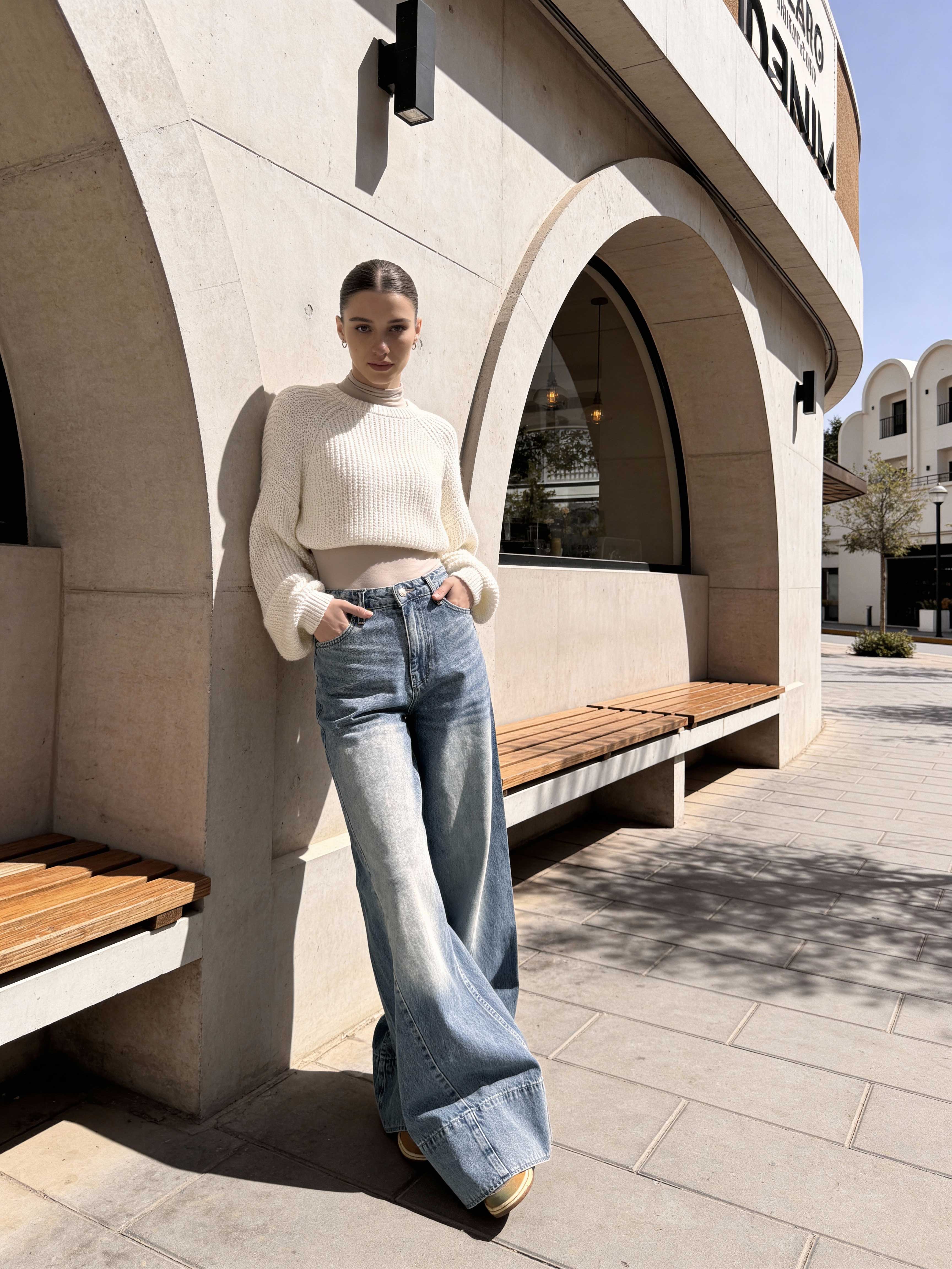 Extreme Wide Leg – High-Waist Light Vintage Blue Jeans