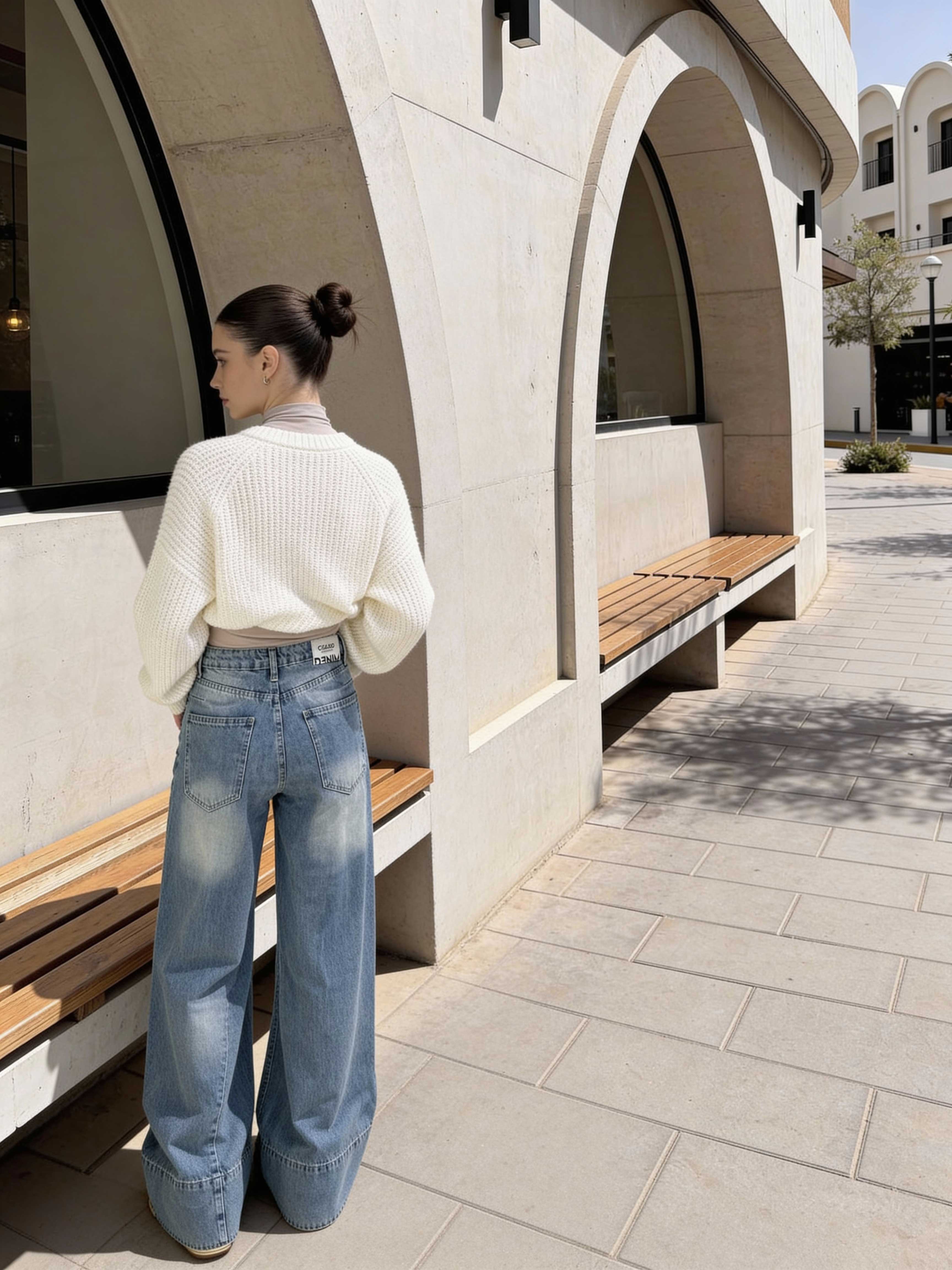 Extreme Wide Leg – High-Waist Light Vintage Blue Jeans