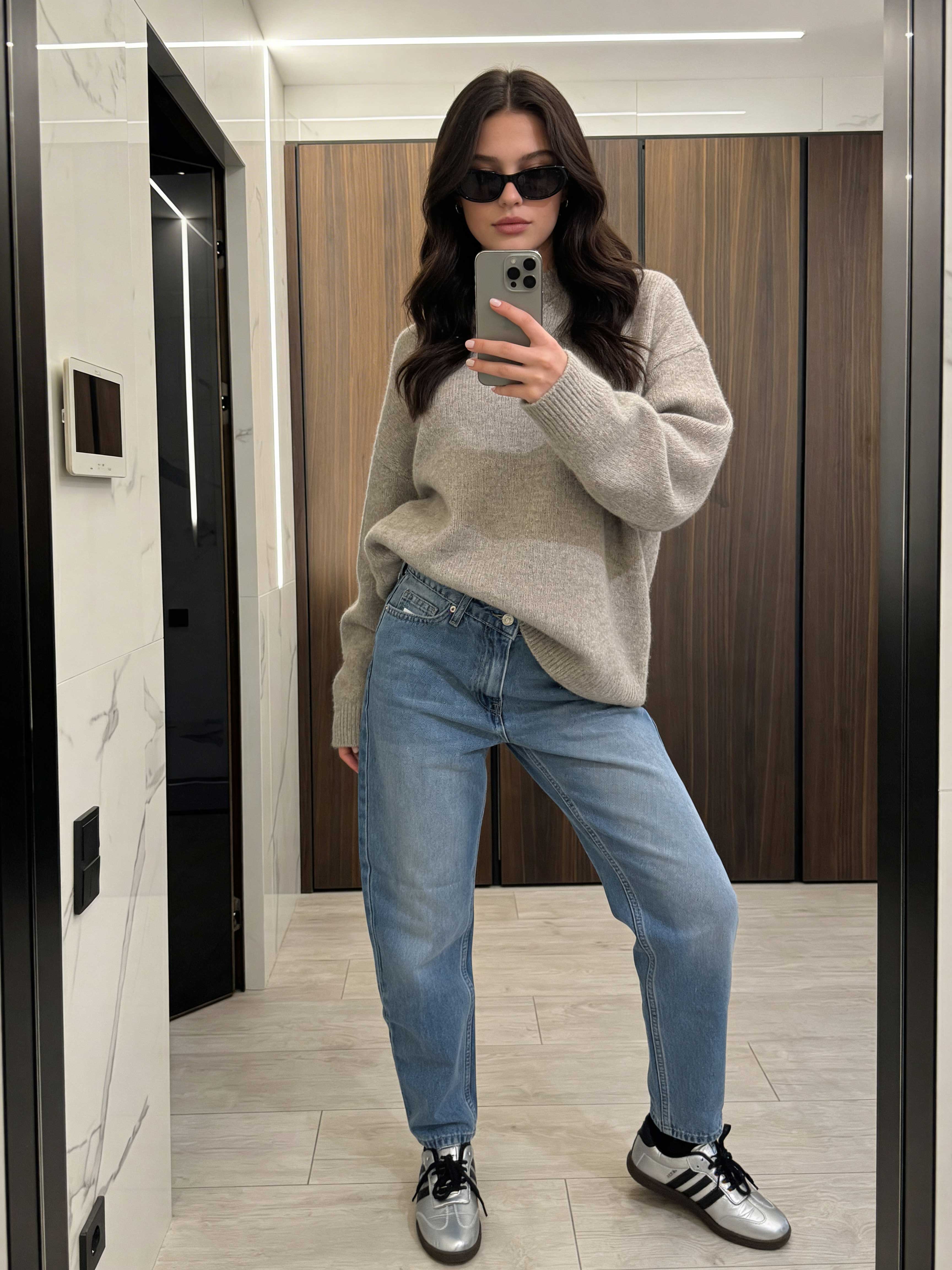 Mom Fit - High-Waist Mid Blue Washed Jeans Mom fit CIZARO - Cizaro Jeans