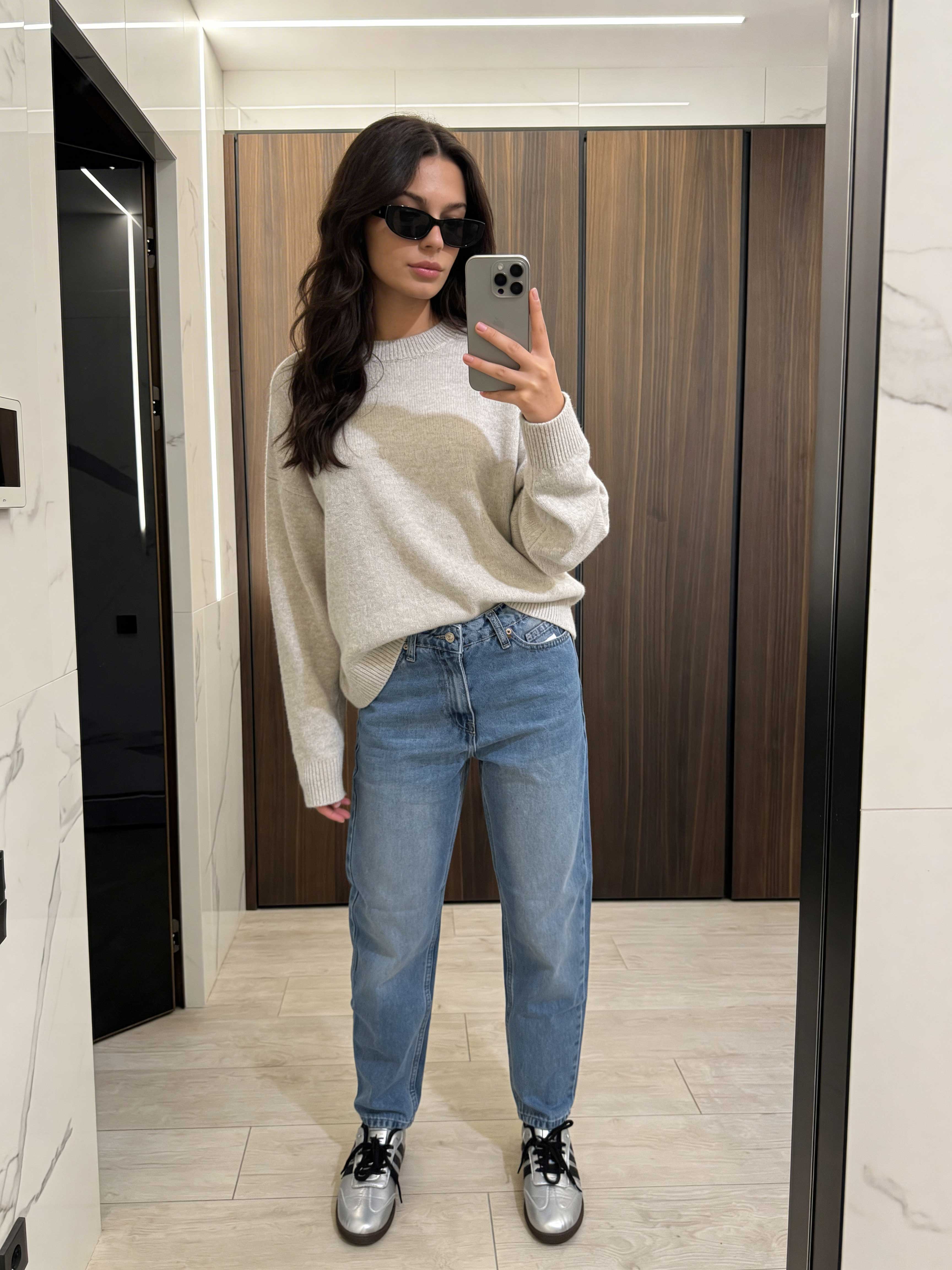 Mom Fit - High-Waist Mid Blue Washed Jeans Mom fit CIZARO - Cizaro Jeans