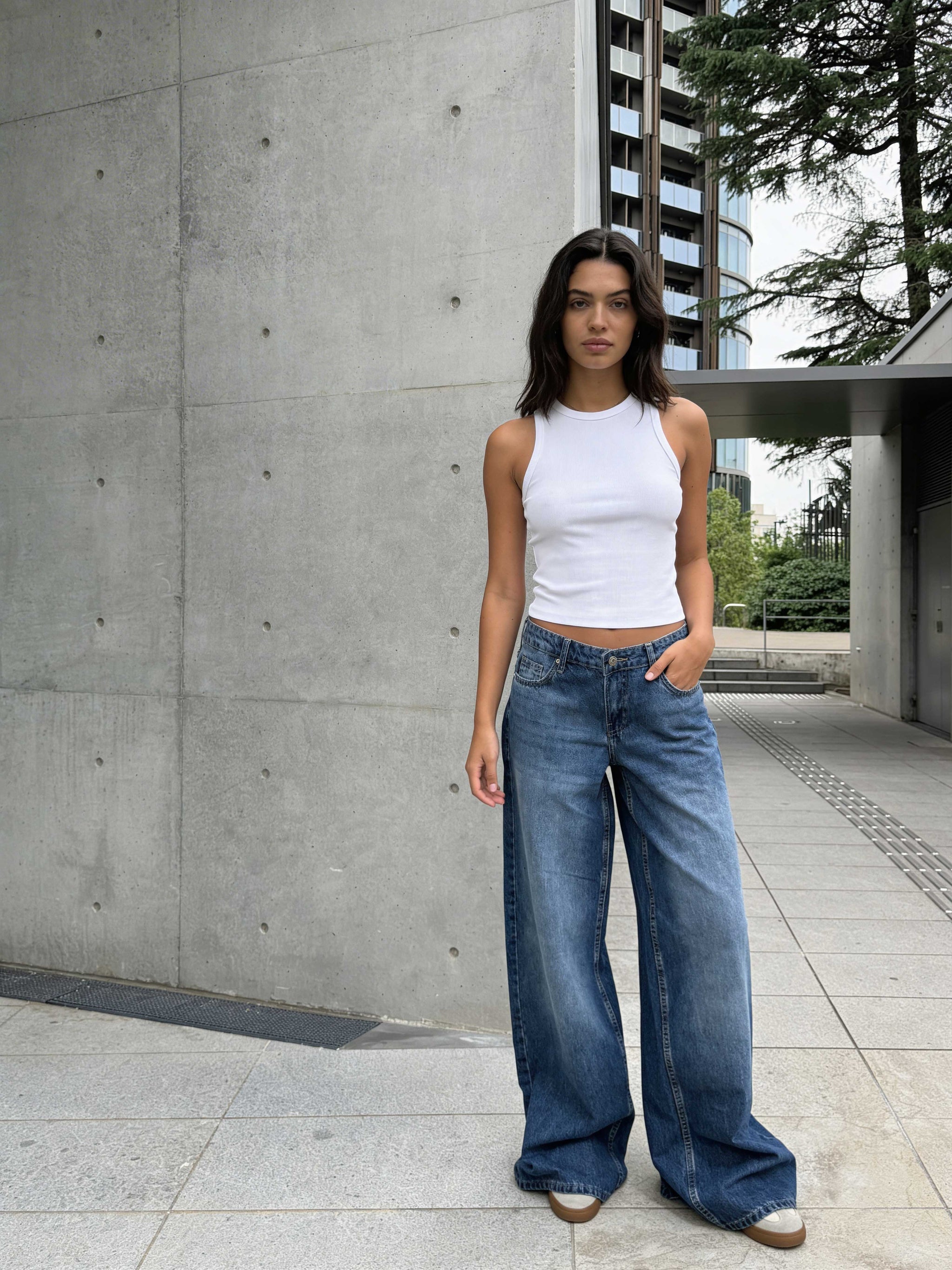 Super Baggy - Mid Waist Rich Denim Blue Jeans Baggy CIZARO - Cizaro Jeans