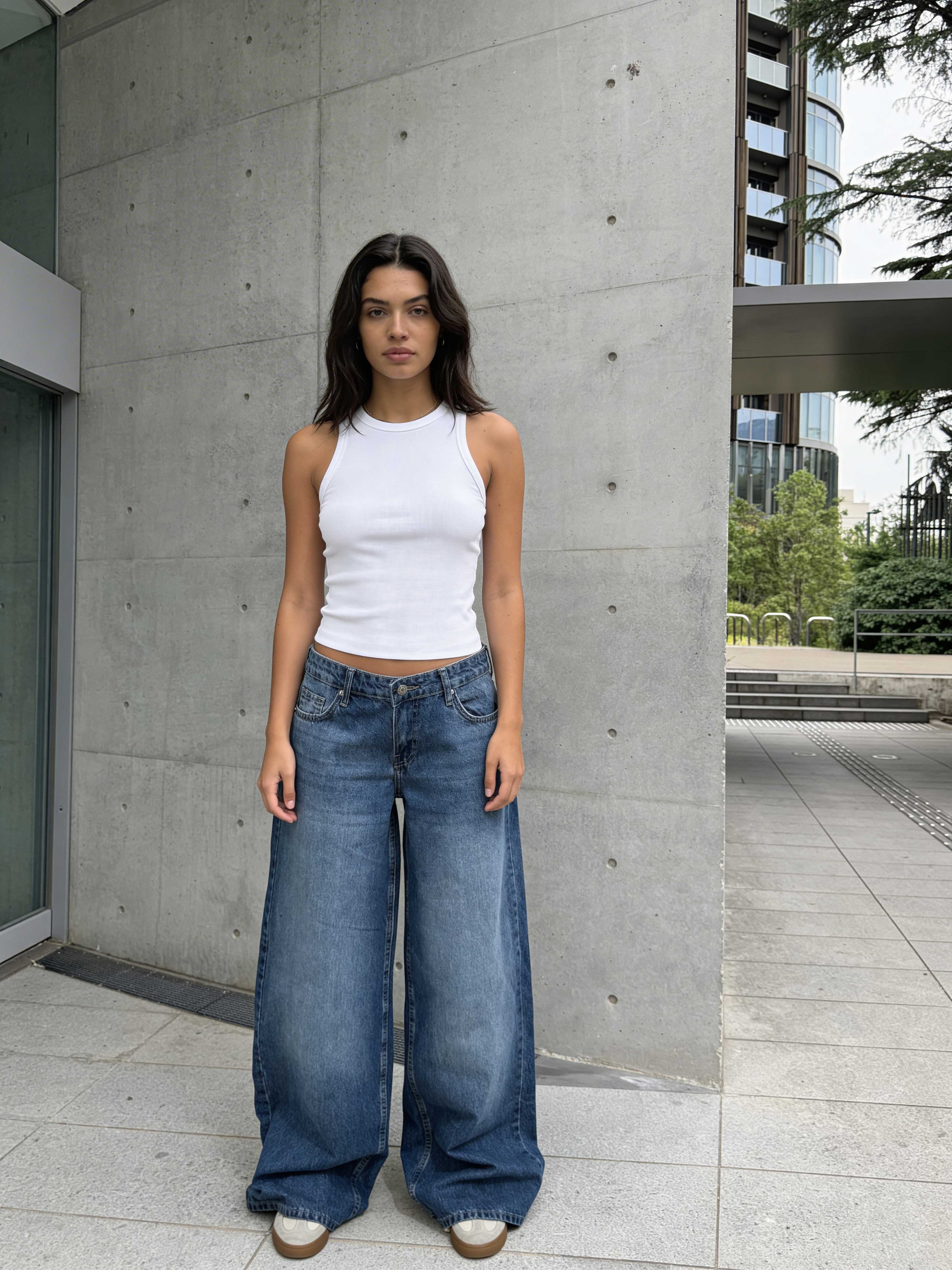 Super Baggy - Mid Waist Rich Denim Blue Jeans