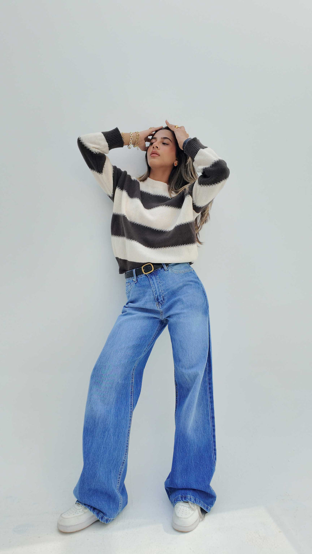 Ultra Comfort Wide-Leg – High-Waist Vibrant Blue Jeans Wide Leg CIZARO - Cizaro Jeans