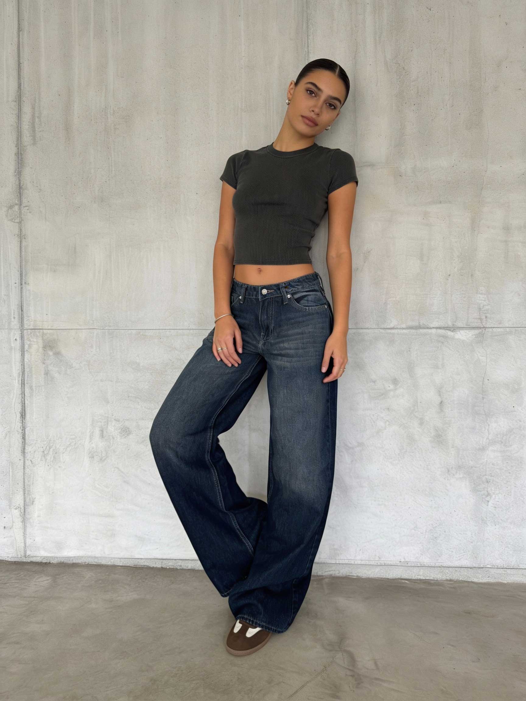 Super Baggy – Mid-Rise Deep Vintage Blue Jeans baggy CIZARO - Cizaro Jeans