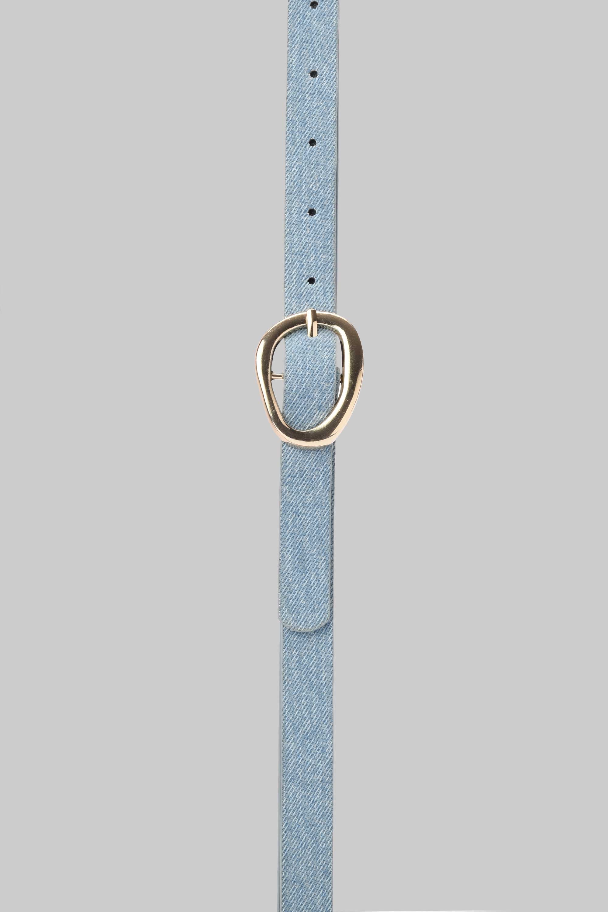 Ice Denim Oval Gold Buckle belt CIZARO - Cizaro Jeans