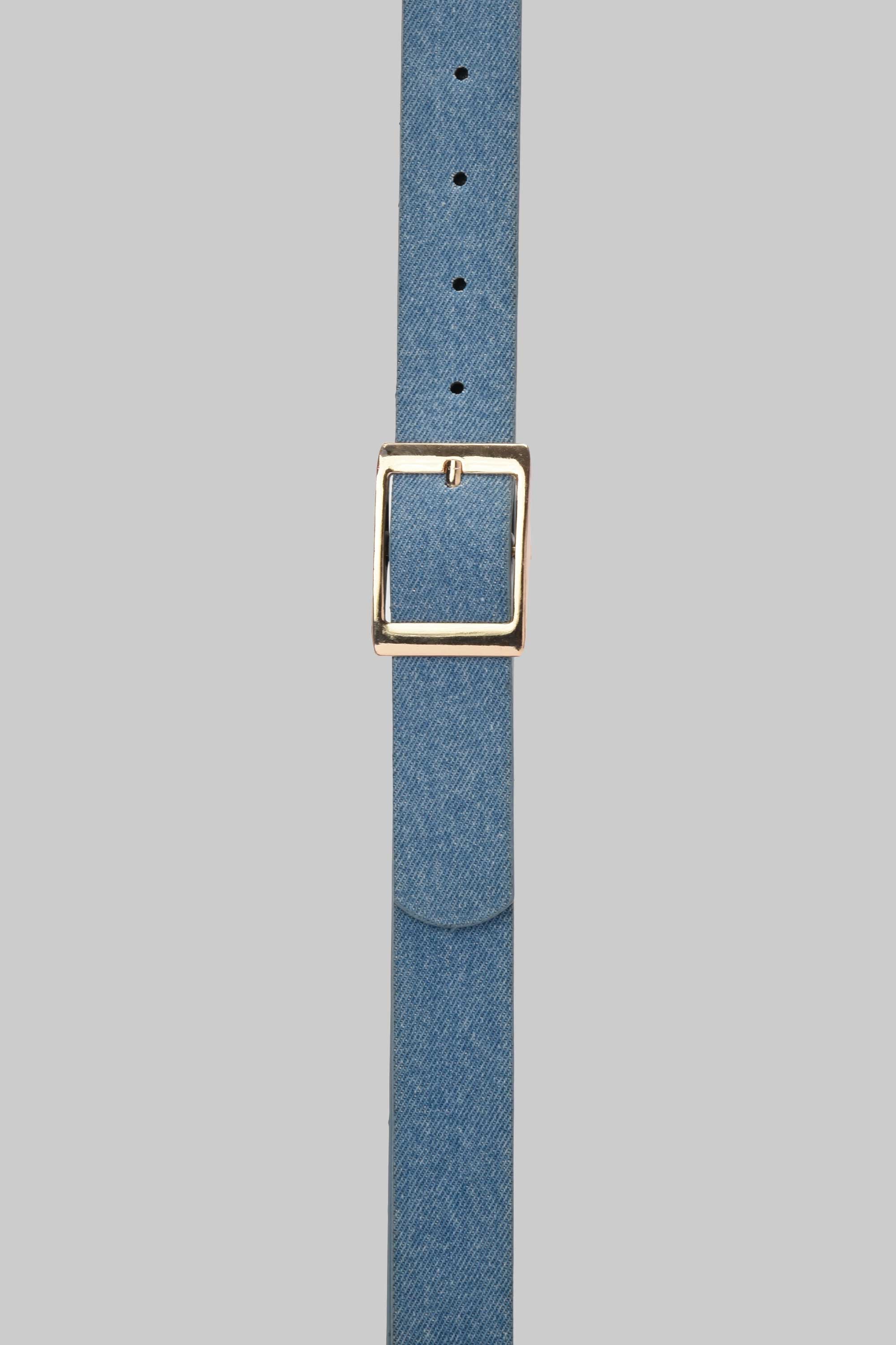 Vintage Denim Square Gold Buckle belt CIZARO - Cizaro Jeans