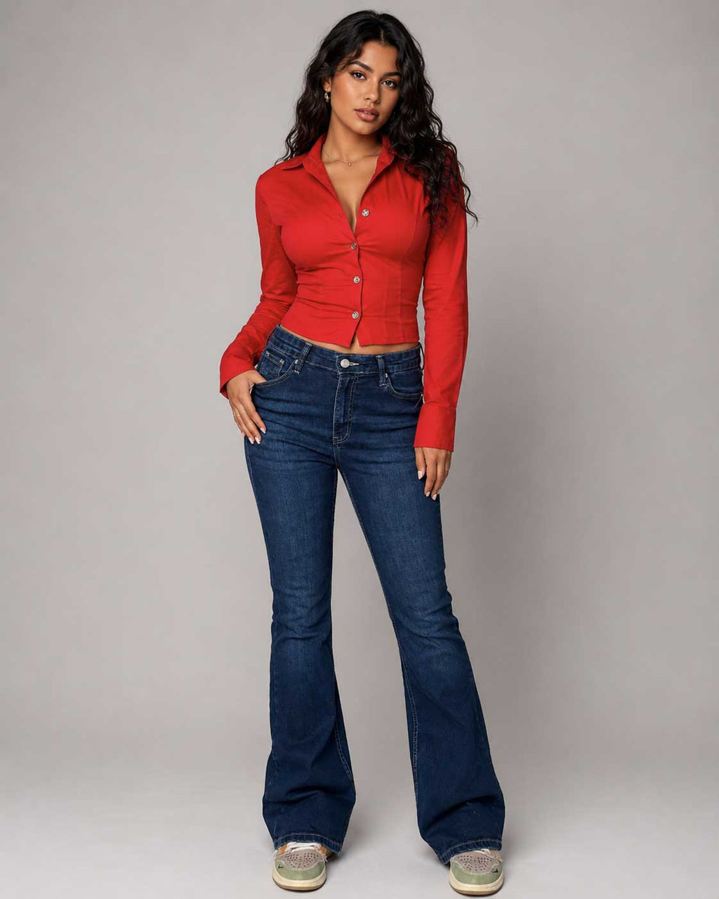 Flare High Waist – Navy Blue Jeans