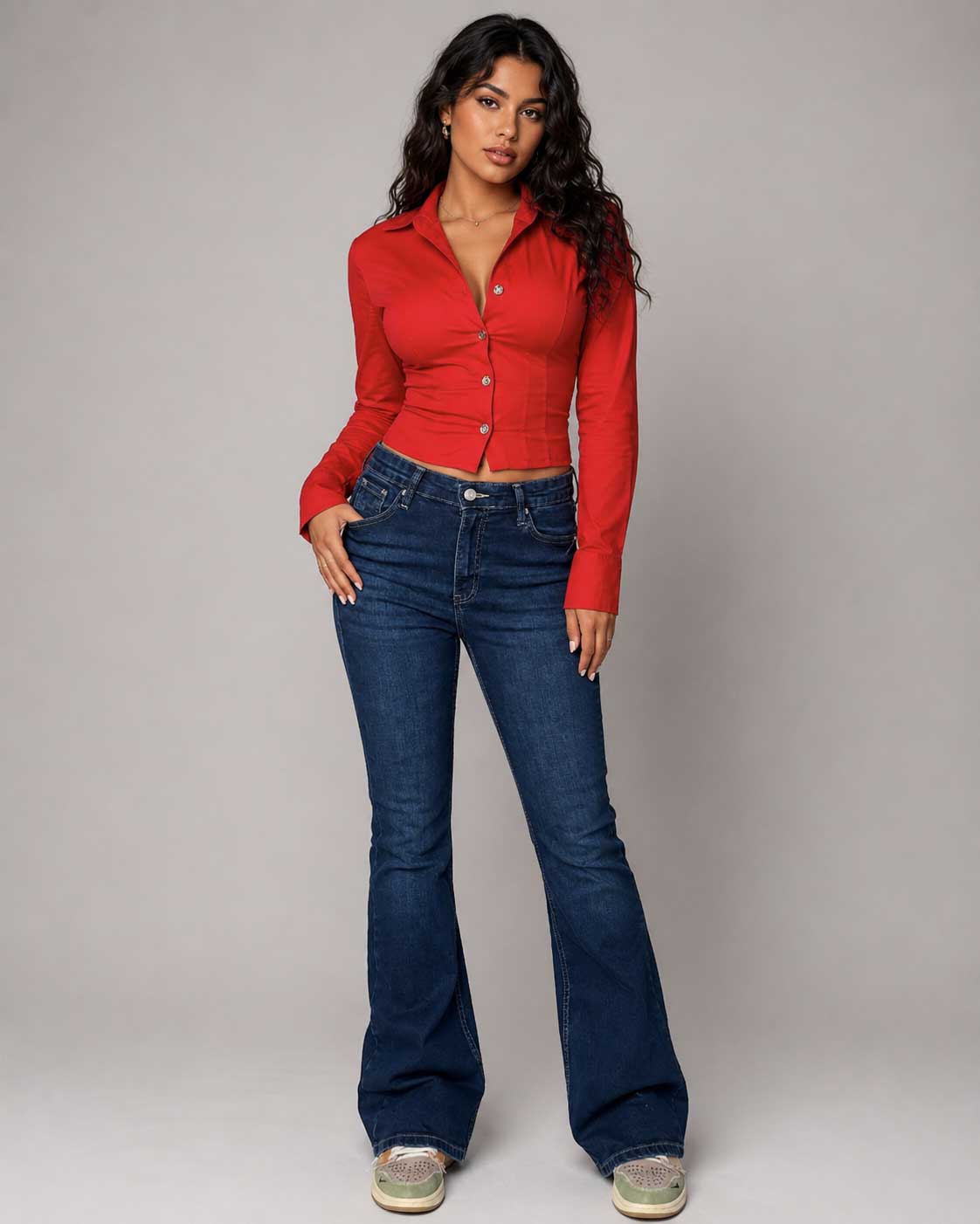 Flare High Waist – Navy Blue Jeans