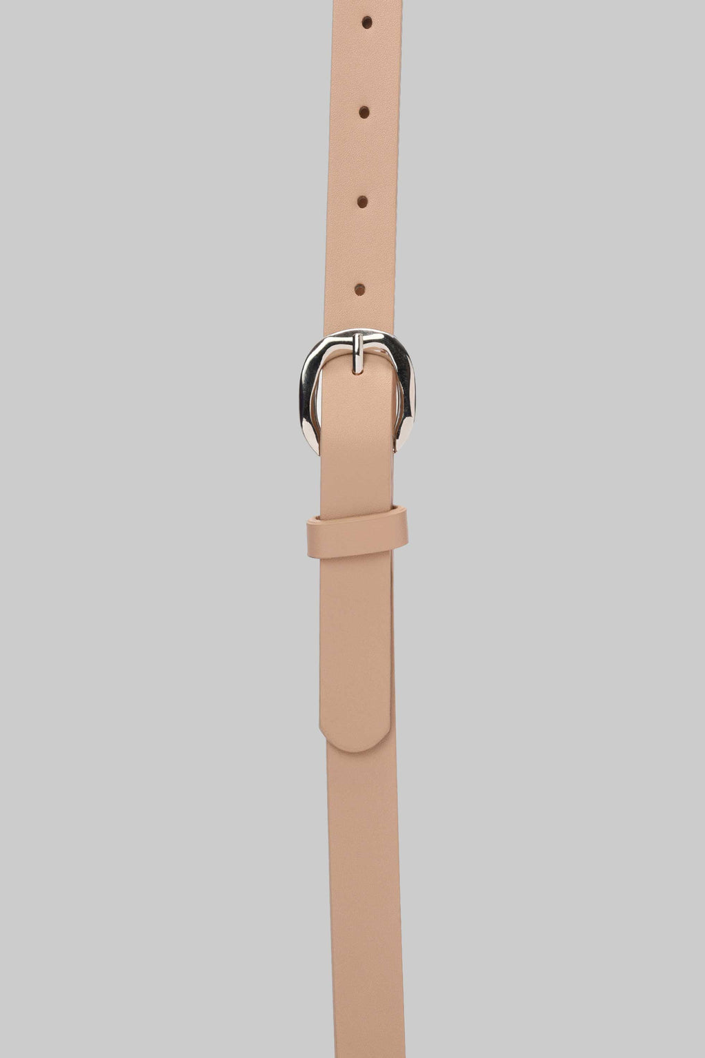 Beige Rounded Silver Buckle