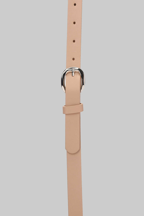 Beige Rounded Silver Buckle