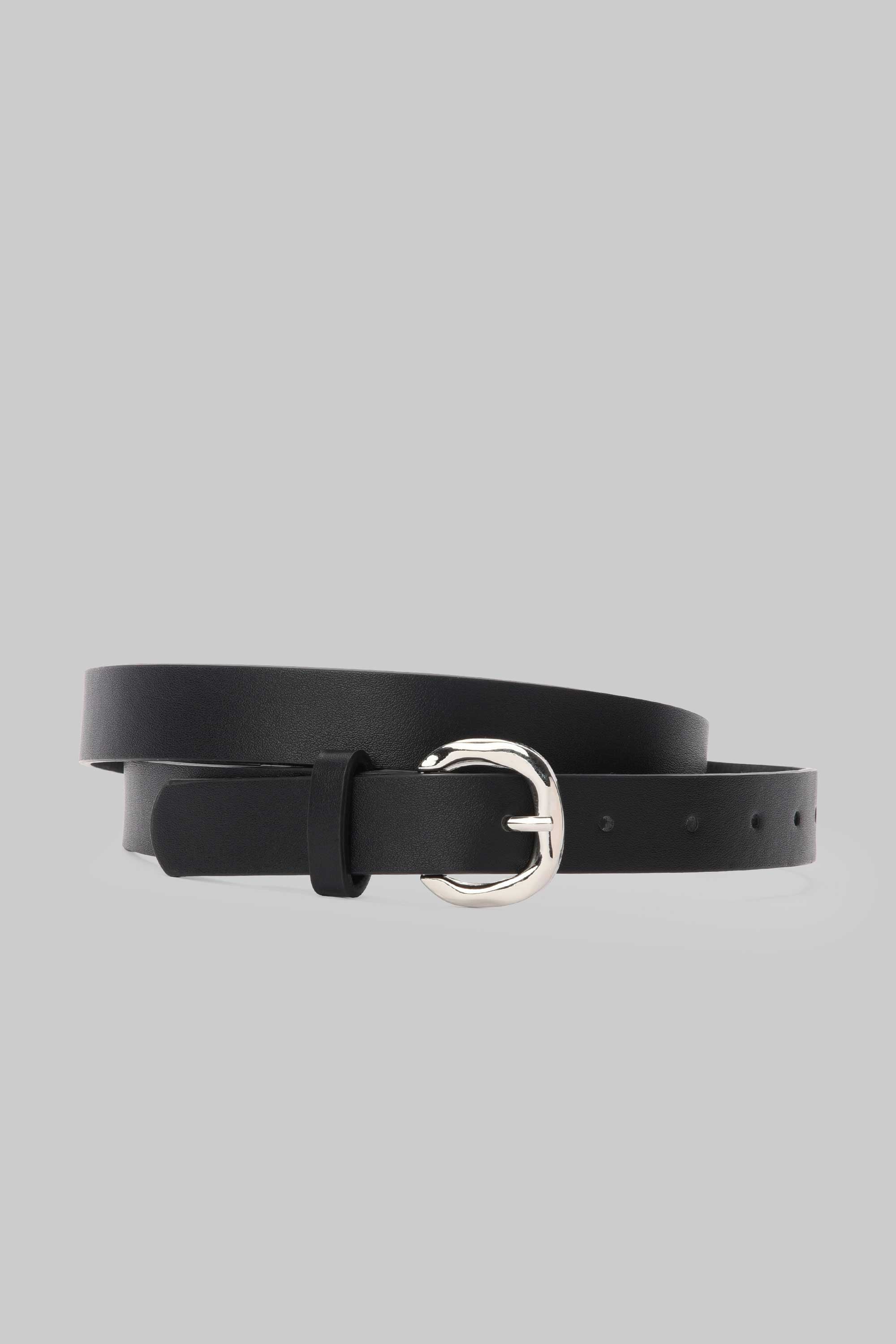 Black Rounded Silver Buckle