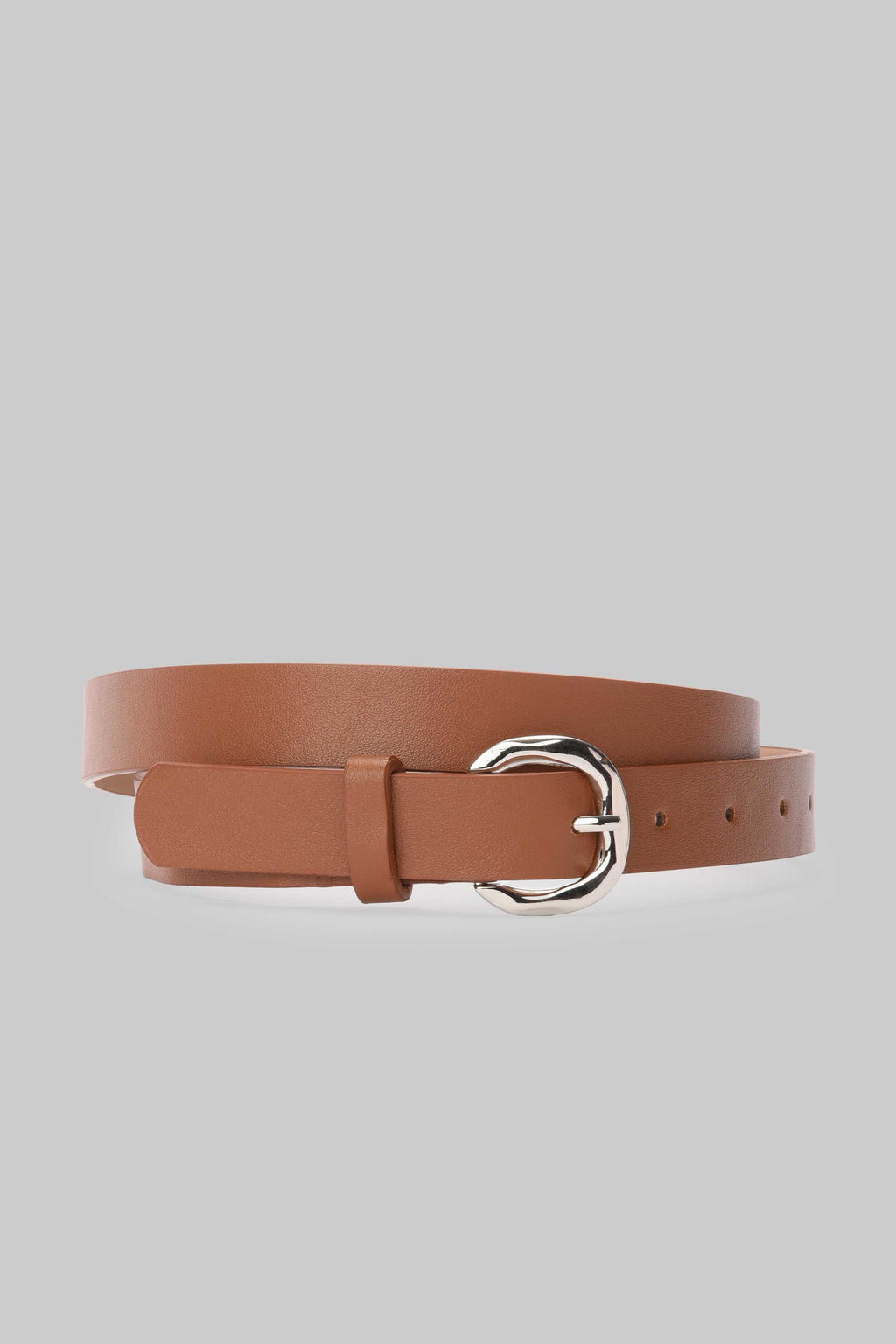 Honey Brown Rounded Silver Buckle
