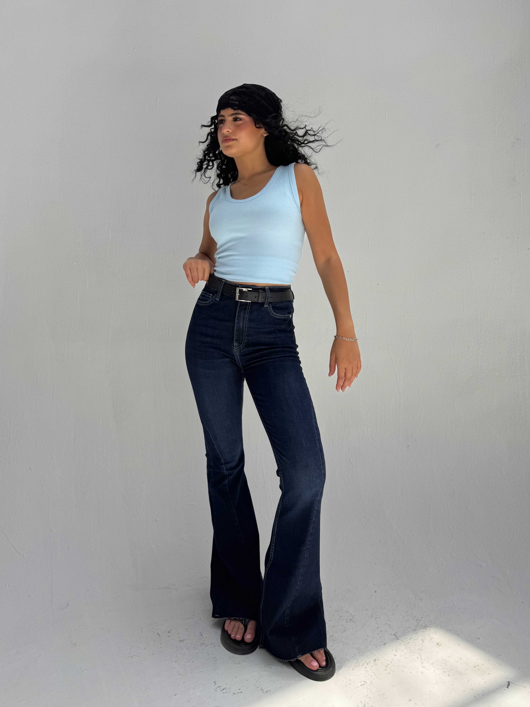 Super Flare High Waist – Ocean Blue Jeans Flare CIZARO - Cizaro Jeans