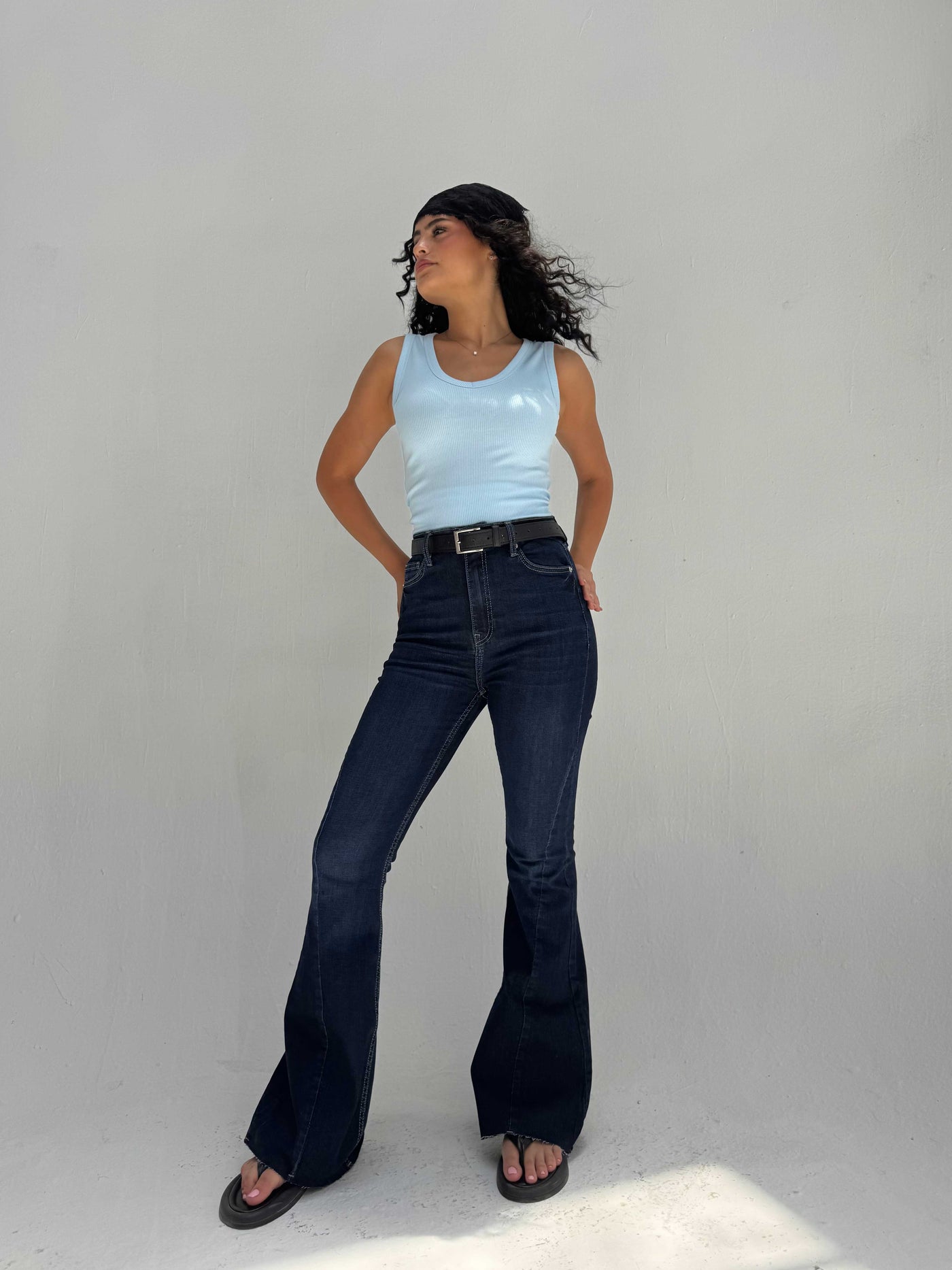 Super Flare High Waist – Ocean Blue Jeans Flare CIZARO - Cizaro Jeans