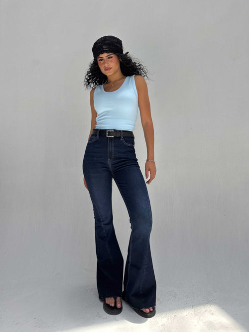 Super Flare High Waist – Ocean Blue Jeans