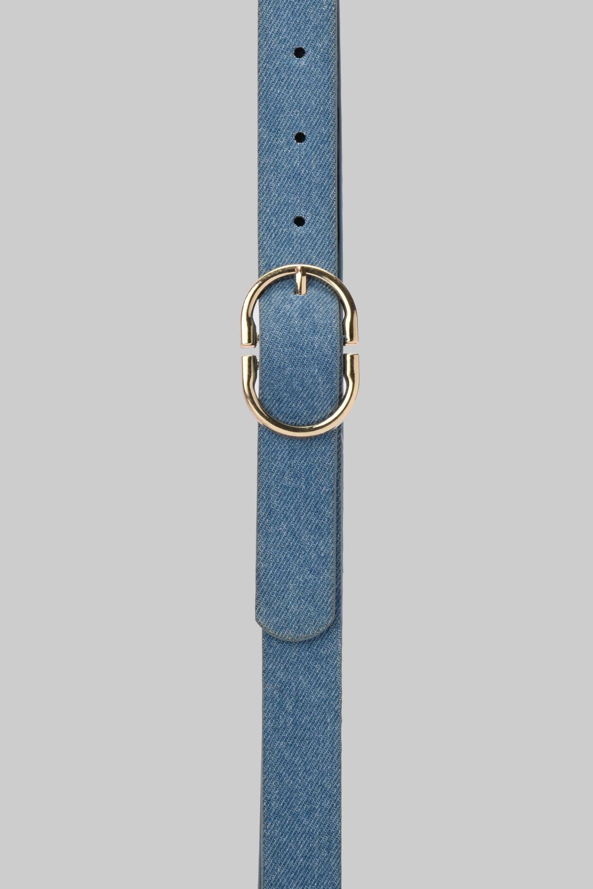 Vintage Denim Double Ring Gold Buckle